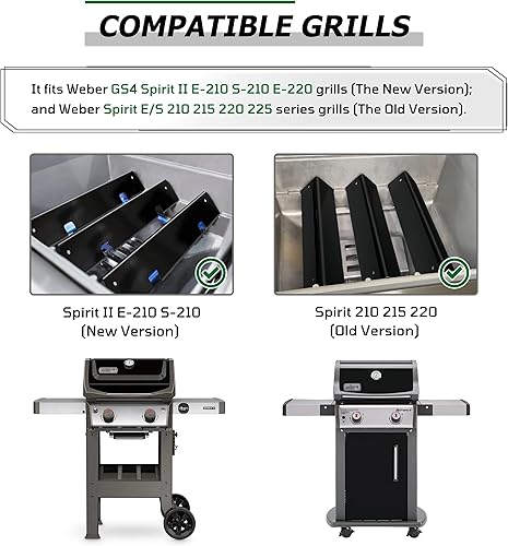 Vista 6 de 7635 & 67045 Upgraded Flavorizer Bars for Weber GS4 Spirit II E-210 210 200 Grill Parts, Spirit E/S-200 210 220 Part Replacement, Full 16GA