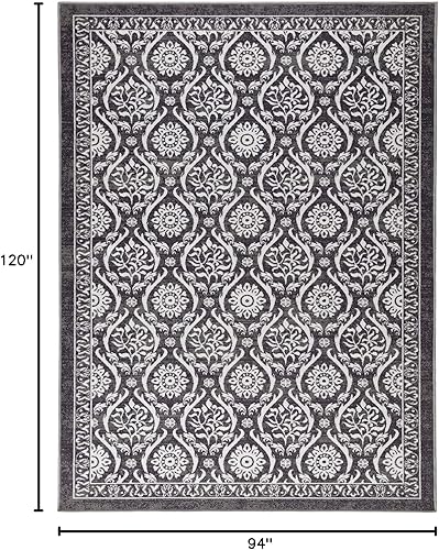 Miniatura 67 de Antep Rugs - Alfombras antideslizantes (antideslizante) 4 x 6 con parte trasera de goma floral geométrica de bajo perfil para interiores