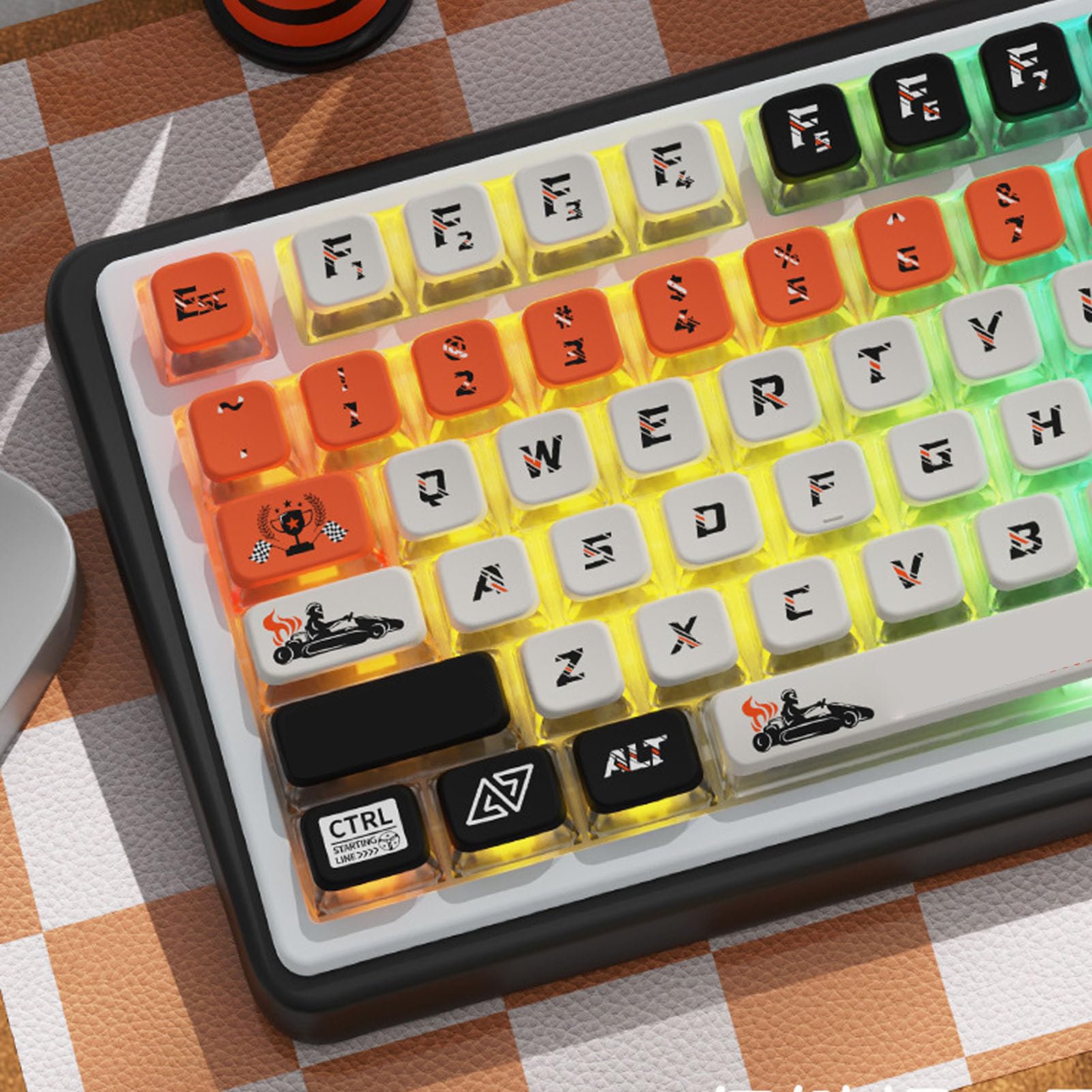 Zestaw 122 klawiszy Pudding Keycap Premium Sublimacja barwnika Materiał PBT Uniwersalne nasadki na klawisze o profilu MSA dla entuzjastów klawiatur mechanicznych Gracze