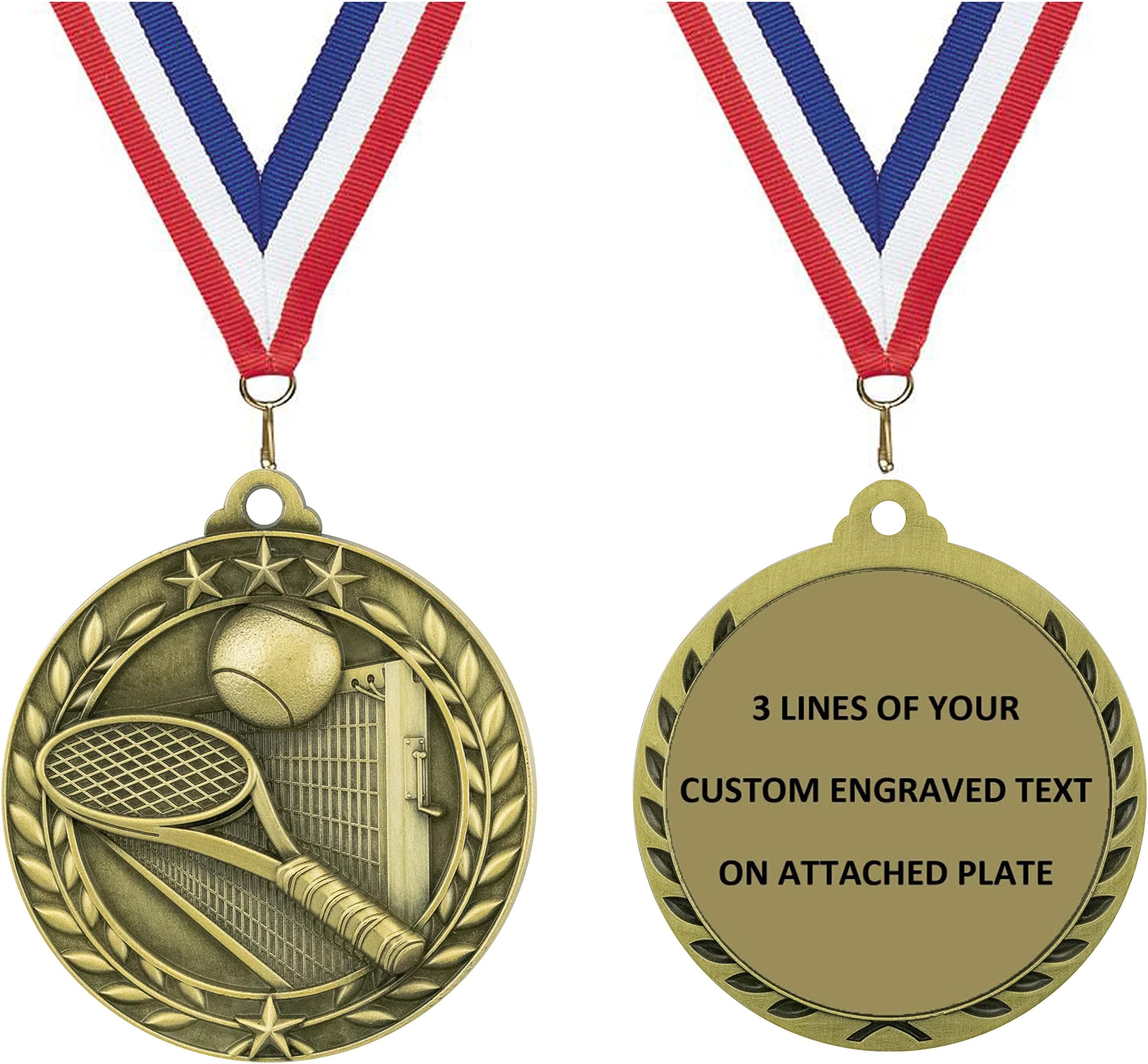 Express Medals Various Styles 1 to 50 Pack of Custom Engraved Gold Silver Bronze Tennis Medals Trophy Award Medal Trophies Gift Prize Tournamnet Awards Prize Personalized WAM974