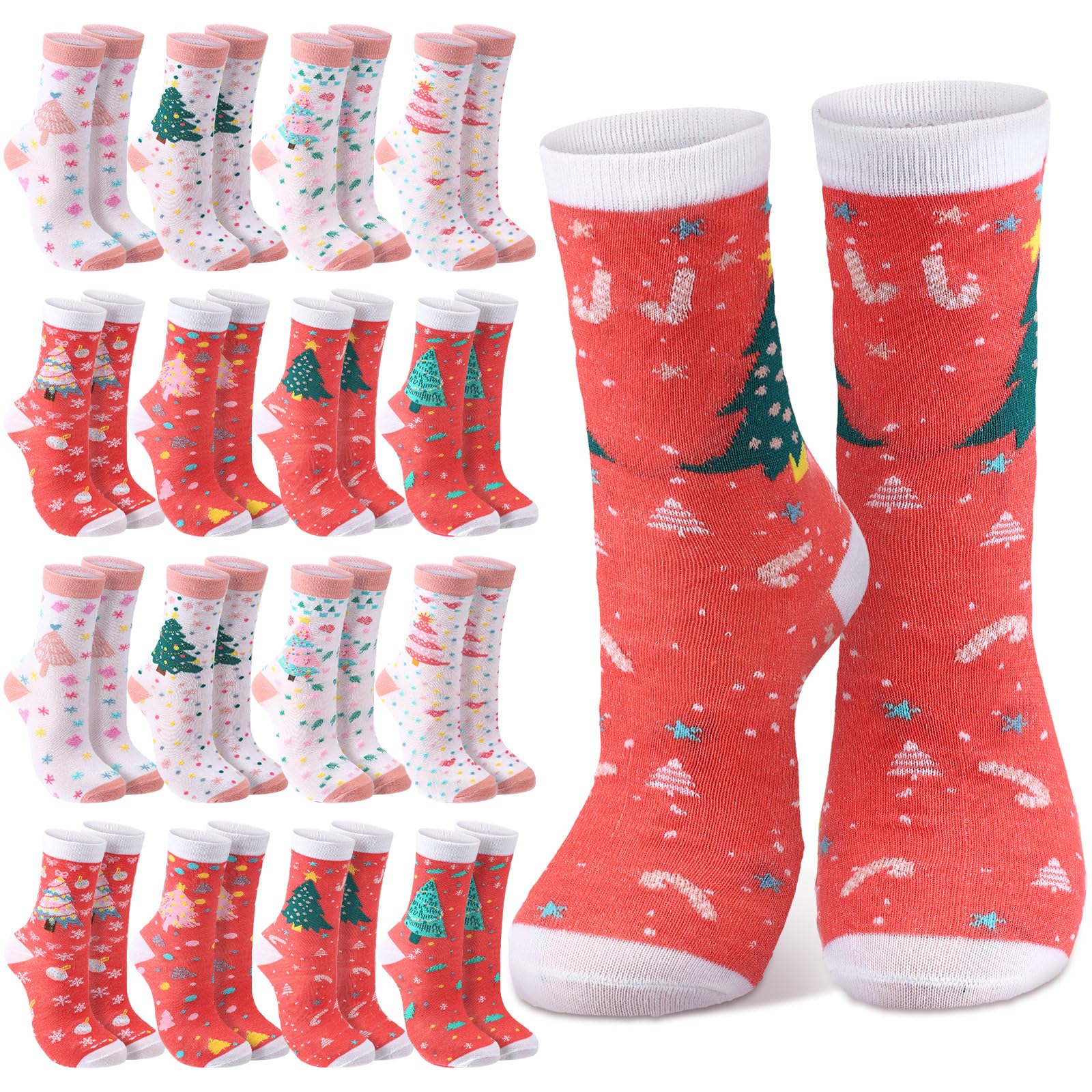 Jadive 16 Pairs Nutcracker Socks Women Fuzzy Winter