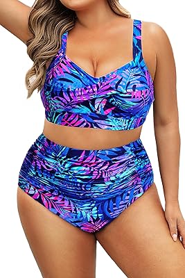 Daci Women's Plus Size Bikini Sets - High Waisted Two-Piece Swimsuits with Tummy Control