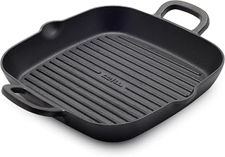 GreenPan Bobby Flay 11-Inch Cast Iron Square Grill Pan - Pre-Seasoned, Induction Ready, Oven & Grill Safe for Perfect Searing