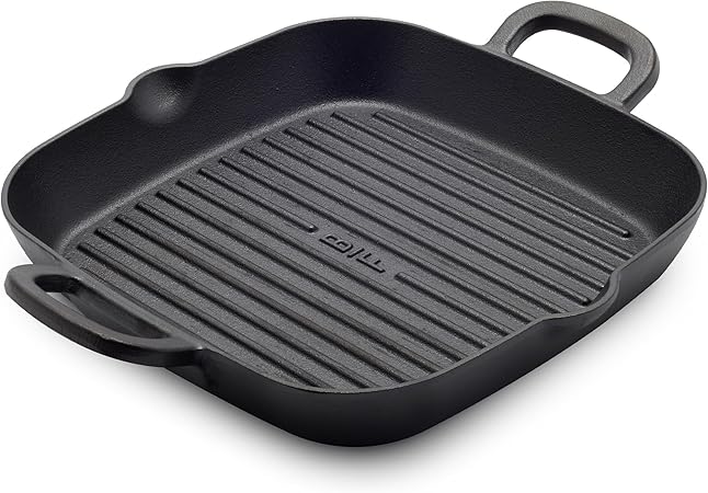 GreenPan x Bobby Flay Cast Iron 11” Square Grill Pan,