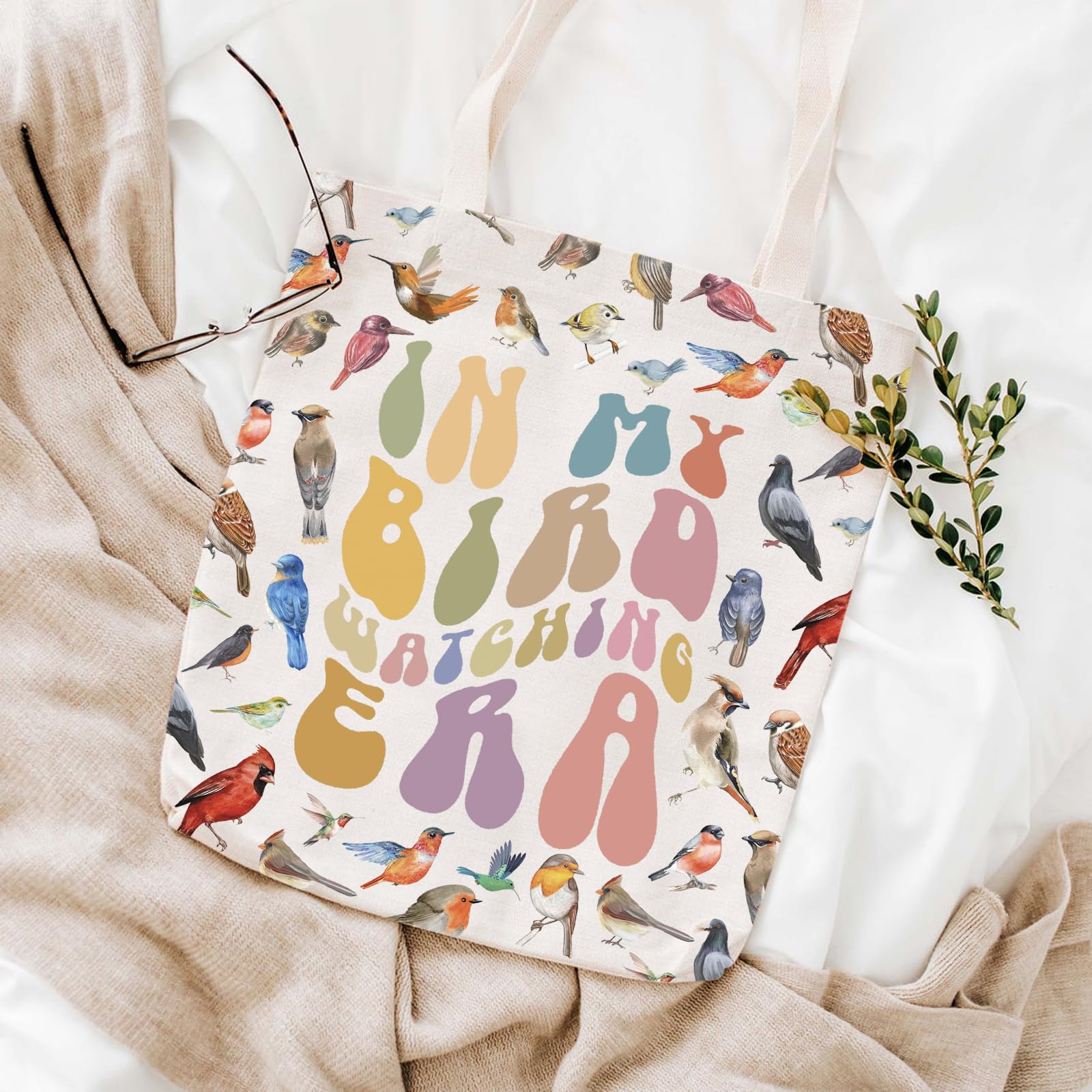 WCGXKO Bolsa de compras para amantes de las aves, regalo para observadores de pájaros, regalo para mujer loca en mi época de observación de pájaros