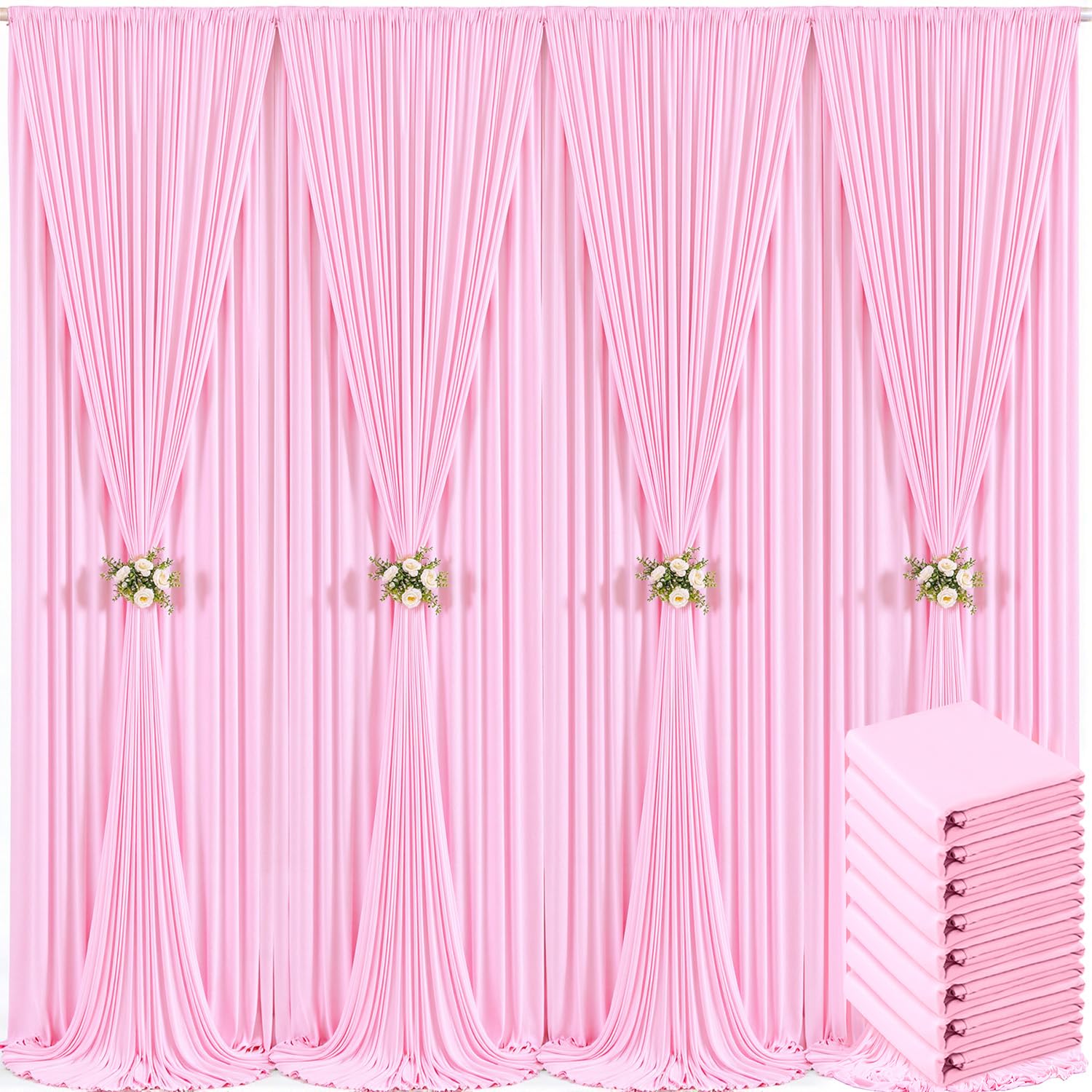 40ft x 10ft Ivory Backdrop Curtain for Wedding Ivory Wrinkle Free Backdrop Drapes Panels for Parties Baby Shower Bridal Shower Birthday Photo Photography Polyester Fabric Background Decoration — view 89