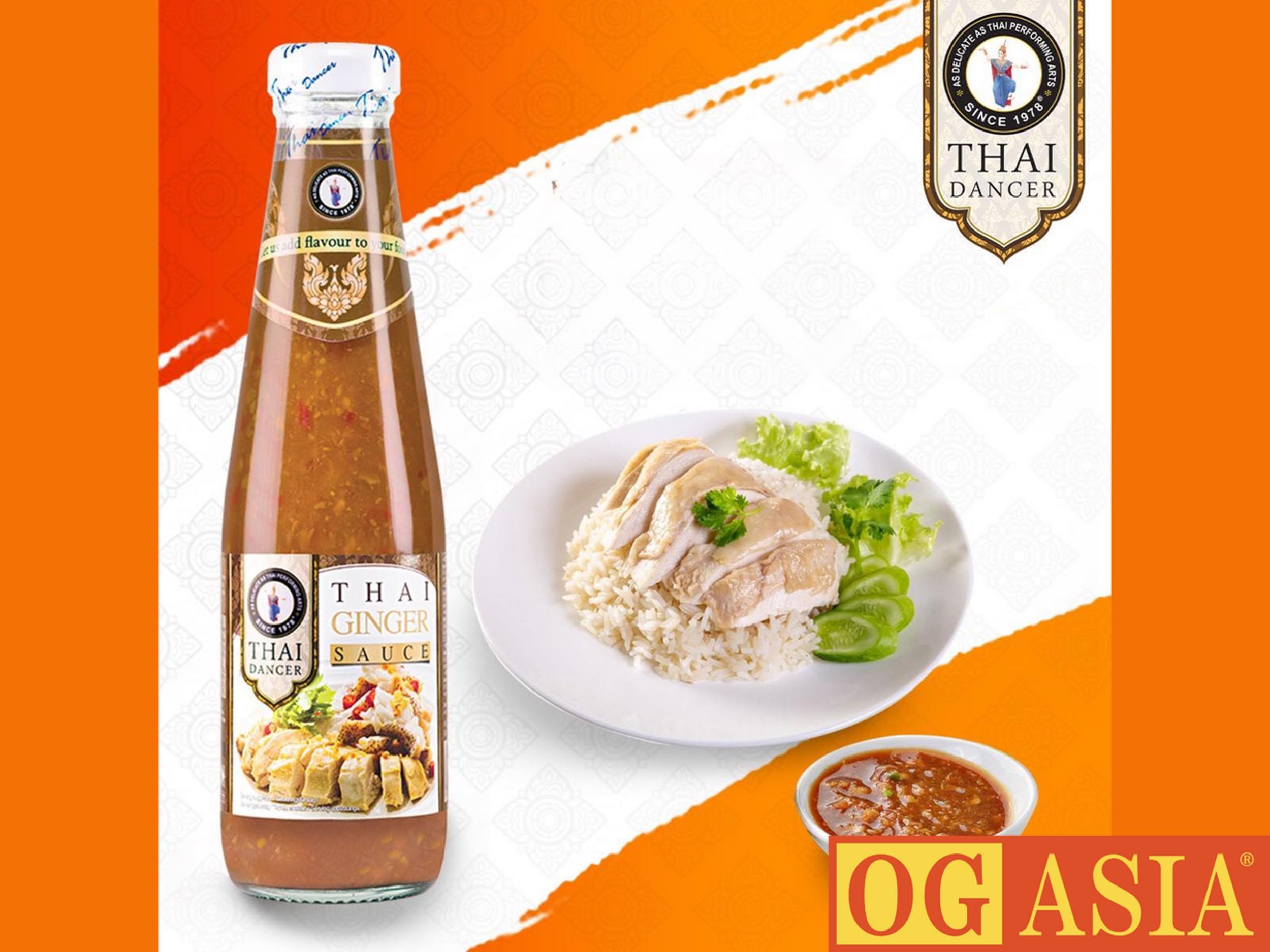 THAI DANCER Lot de 2 bouteilles de sauce thaïlandaise authentique au gingembre OG ASIA 600 ml
