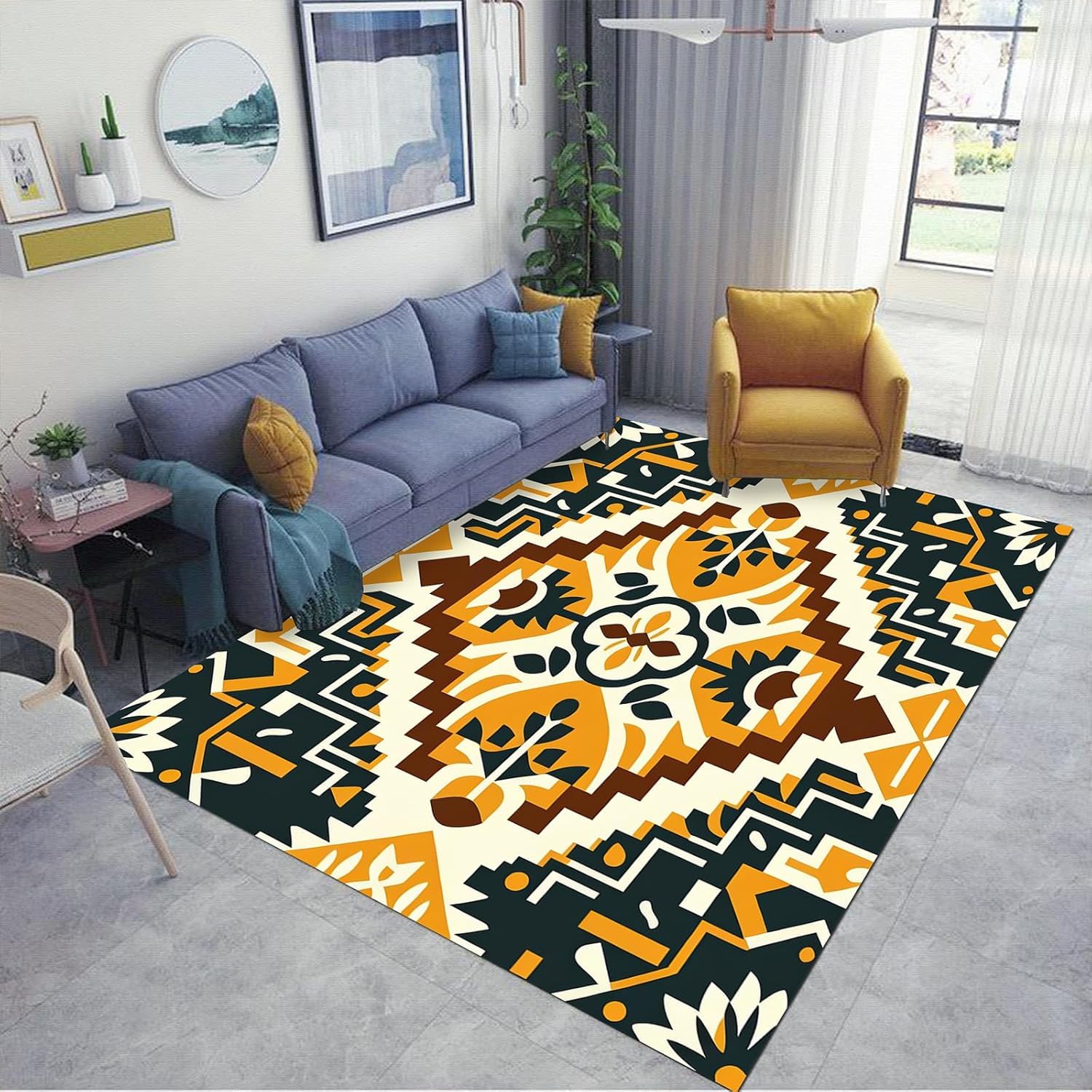 Paillasson grand format floral 3D en flanelle haut de gamme