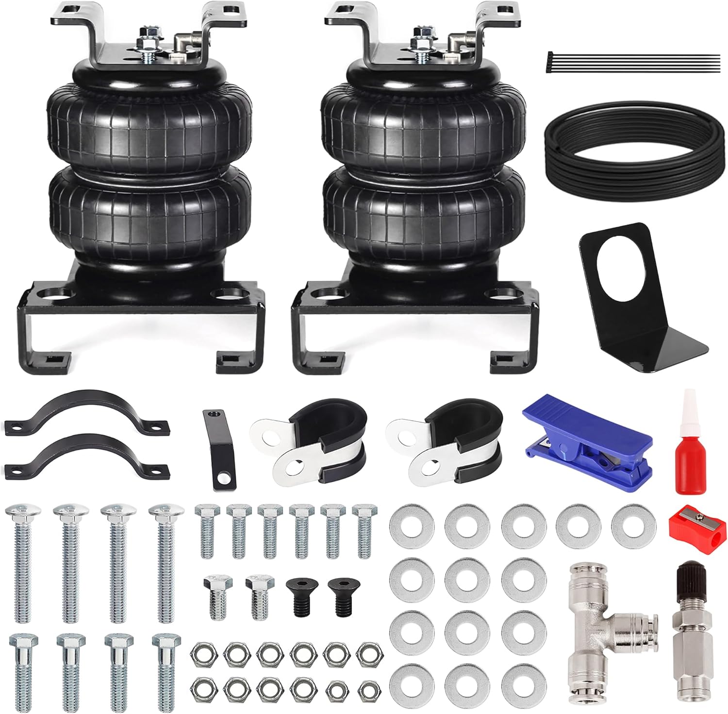 Just-V Air Bags Suspension Kit - Rear Air Spring Kit Compatible with 2007-2018 Chevy Silverado GMC Sierra 1500, 5000Lbs Load Leveling Capacity, 5-150 PSI Adjustable Pressure Range, Air Bags for Trucks