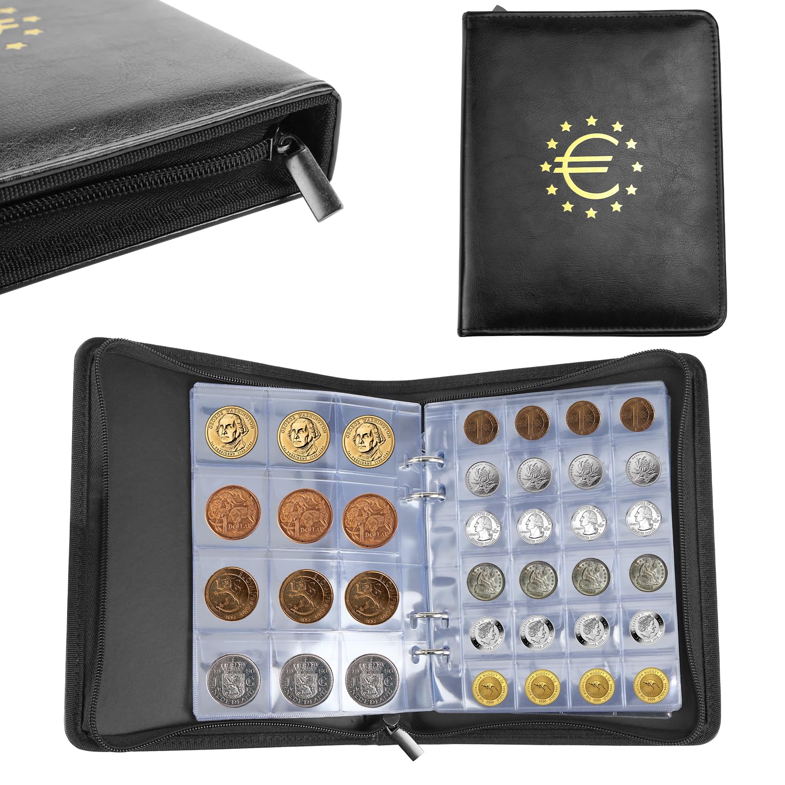 Münzen Aufbewahrung 2 Euro Münzen Sammelalbum 600 Taschen Münzalbum