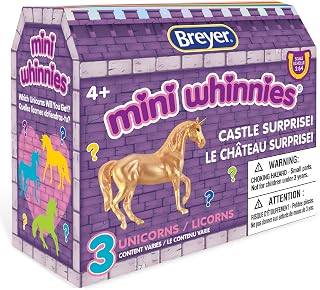 Breyer Horses Mini Whinnies Castle Surprise | 3 Unicorns | Random Assortment | 1:64 Scale | Unicorns Measure 2" x 1.5" | Model #7848