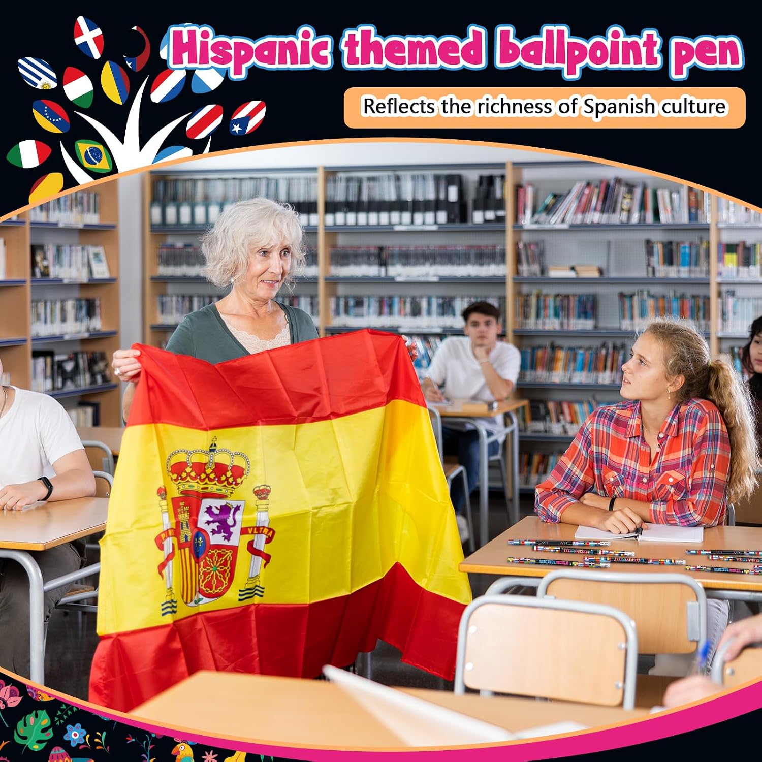 Sayglossy 72 Pcs Hispanic Heritage Month Pencils and Bookmarks Set image 5