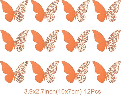 Miniatura 2 de 12 calcomanías de pared de mariposa 3D, decoración de pared de bricolaje, mariposas de papel extraíbles, decoración de dormitorio de niños y boda,