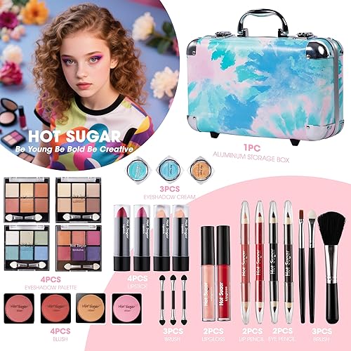 Miniatura 14 de Hot Sugar Kit de Maquillaje Todo en Uno para Adultos y Niñas - Juego Completo de Maquillaje para Principiantes Incluye Paleta de Sombras de Ojos, B