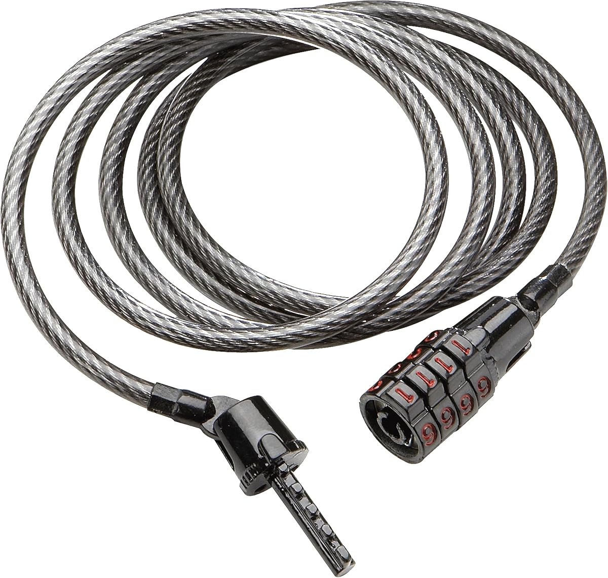 Candado combinado para bicicleta Kryptonite Keeper 512, 4 pies. Candado de cable de seguridad antirrobo con cable de acero trenzado de 5 mm con combinación de 4 dígitos para equipos de exterior, bicicletas, scooters, cercas y puertas
