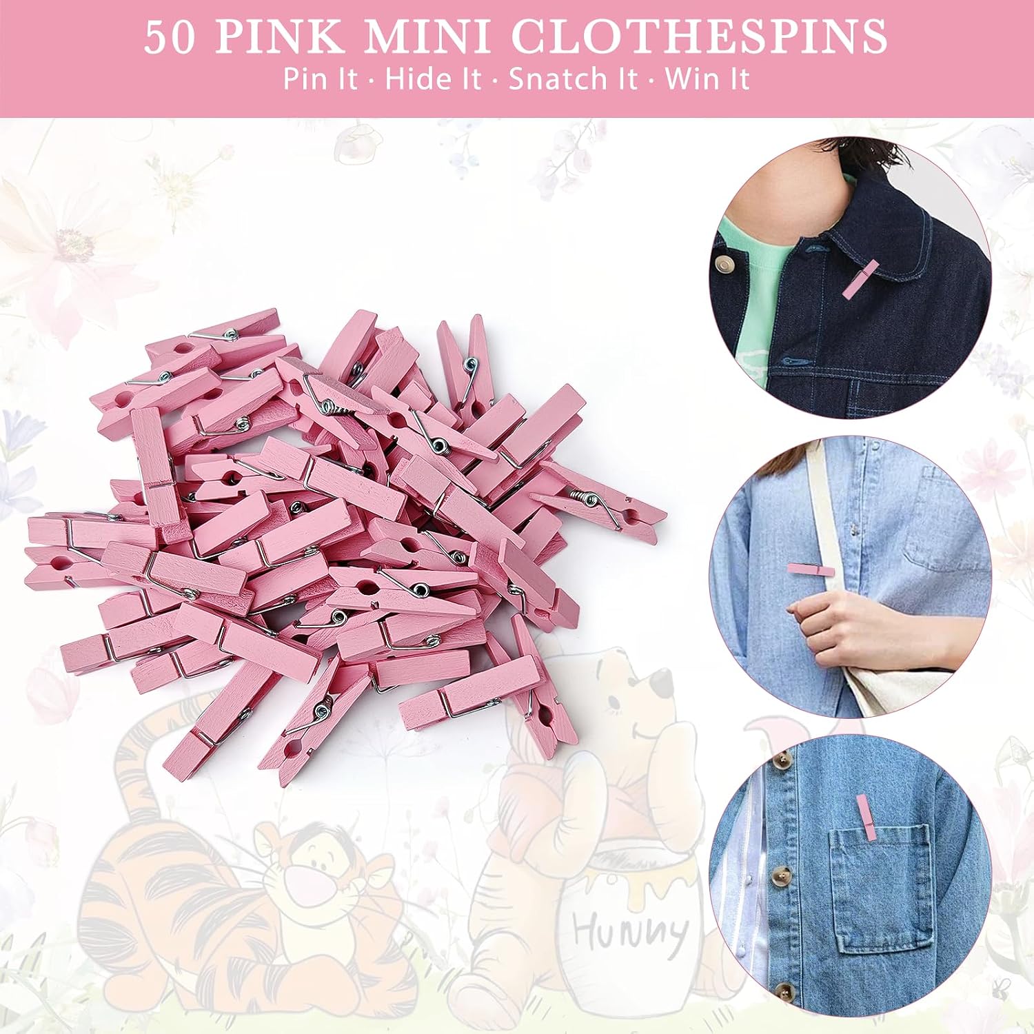 Pink Pooh Bear Baby Shower Games, Don’t Say Baby Baby Shower Game for Girl