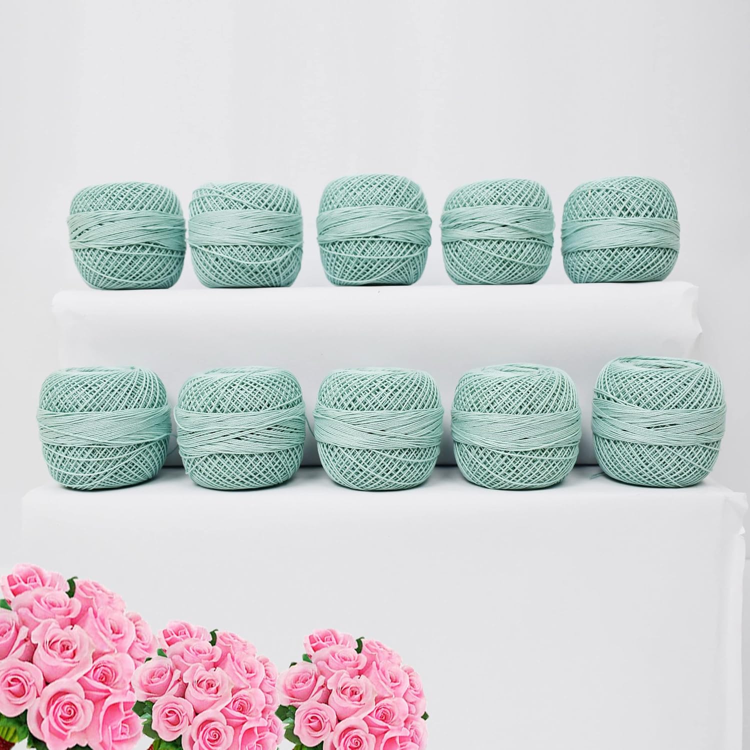 Red Rose Crochet Threads Titting & Knitting Cross Stitching Yarn Balls Weaving