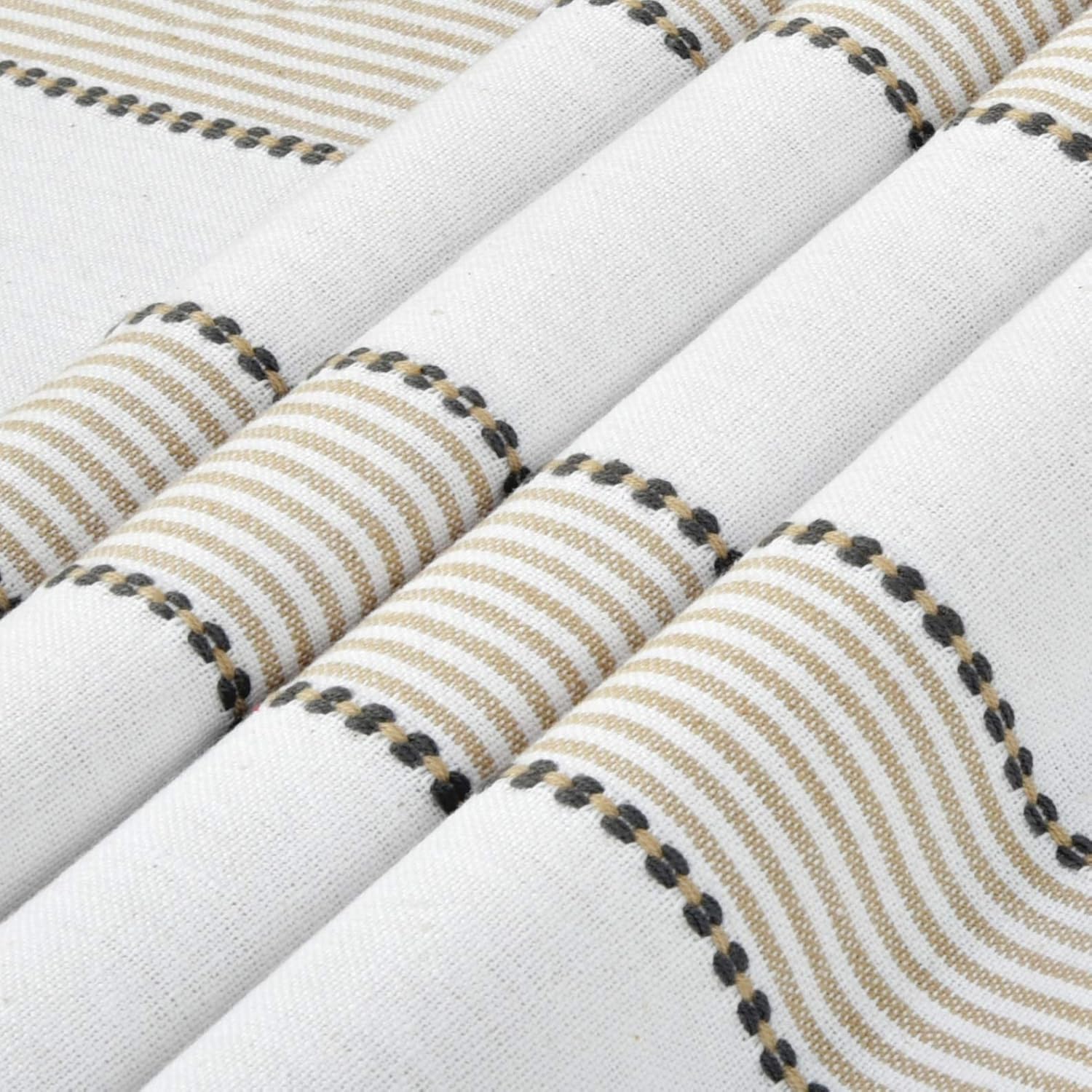 Best Cyber Monday 🔥 GLAMBURG Cloth Napkin 12-Pack 100% Ring Spun Cotton Dinner Napkin 18x18 with Mitered Corners and a Generous Hem, Cocktail Napkins, Wedding Dinner Napkins, Machine Washable - Beige