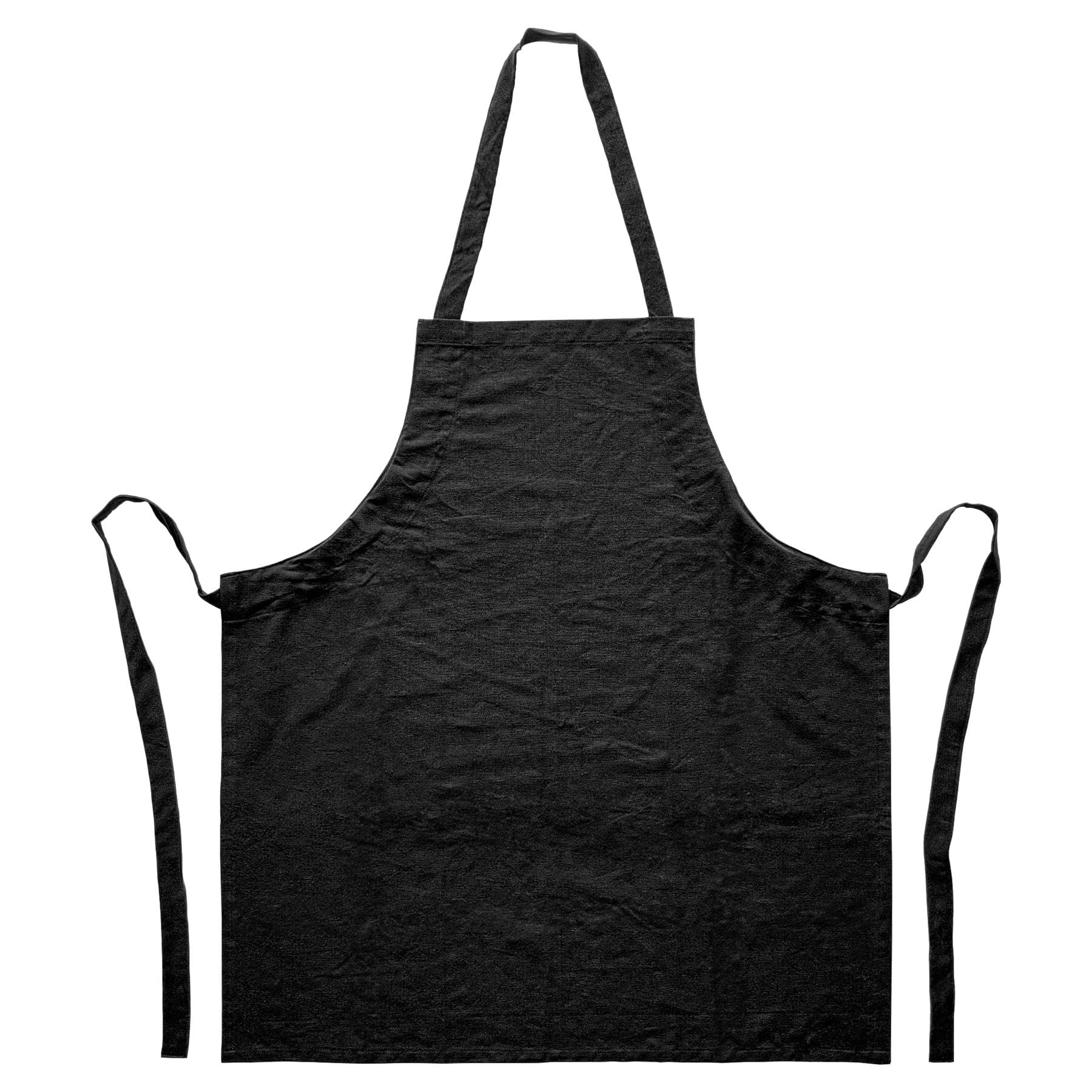Nicola Spring Men's Black Cotton Kitchen Bib Apron With Waist Ties - One Size - 1X Adult Cooking Bbq Catering Baking Cleaning School Chef Home Work Aprons For Wo