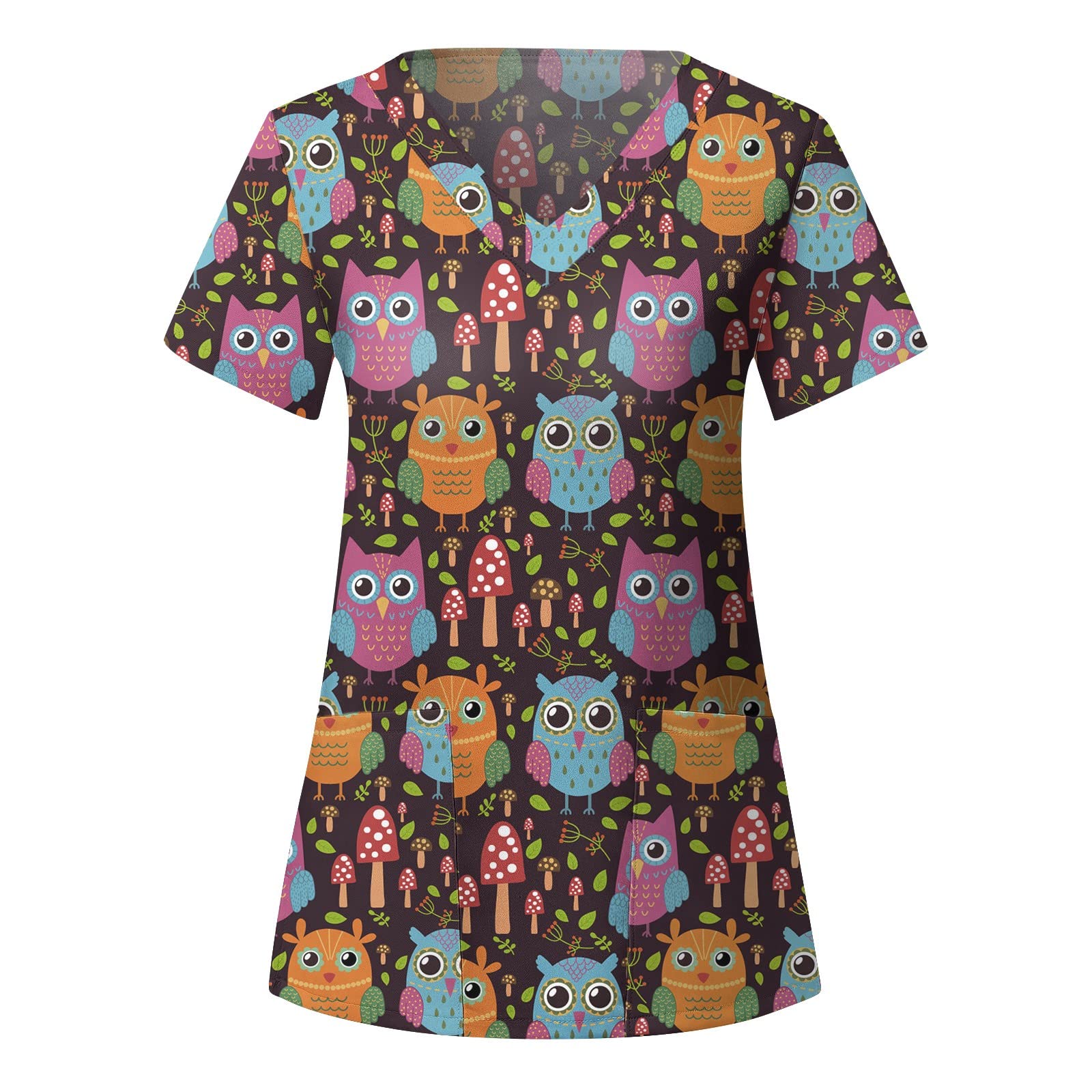 Dresslksnf Christmas Nurse Scrubs Women Snowflake Santa Print