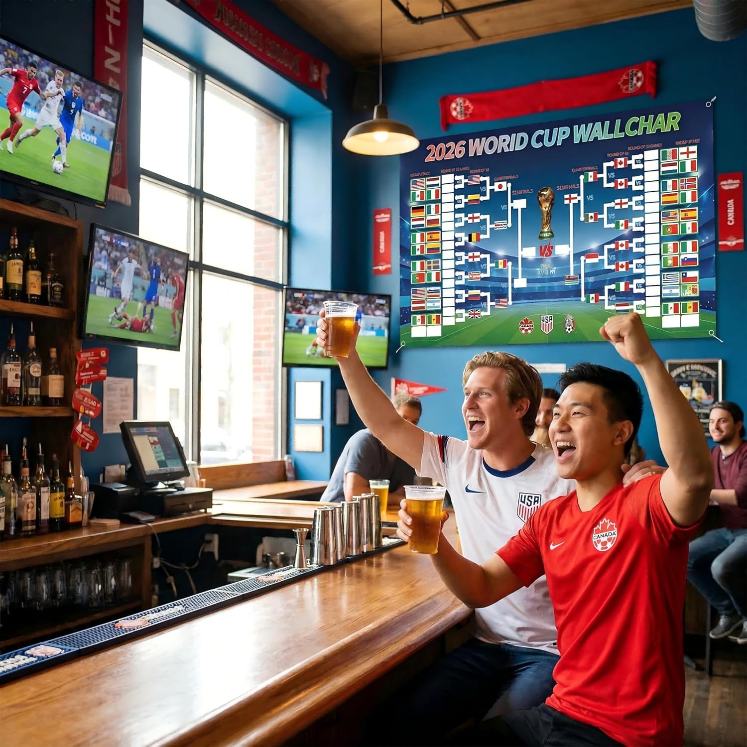 2026 World Cup Schedule Poster & Final Round 48-Team Collection, 2-in-1 Functional Poster, 31.4x19.6 Inches (80x50cm), PVC Black-Backed Double-Sided Printing, Full Coverage of Match Fixtures, GreatGift for Soccer Fans (31.4''L×19.6''W)(DIY) - Image 5