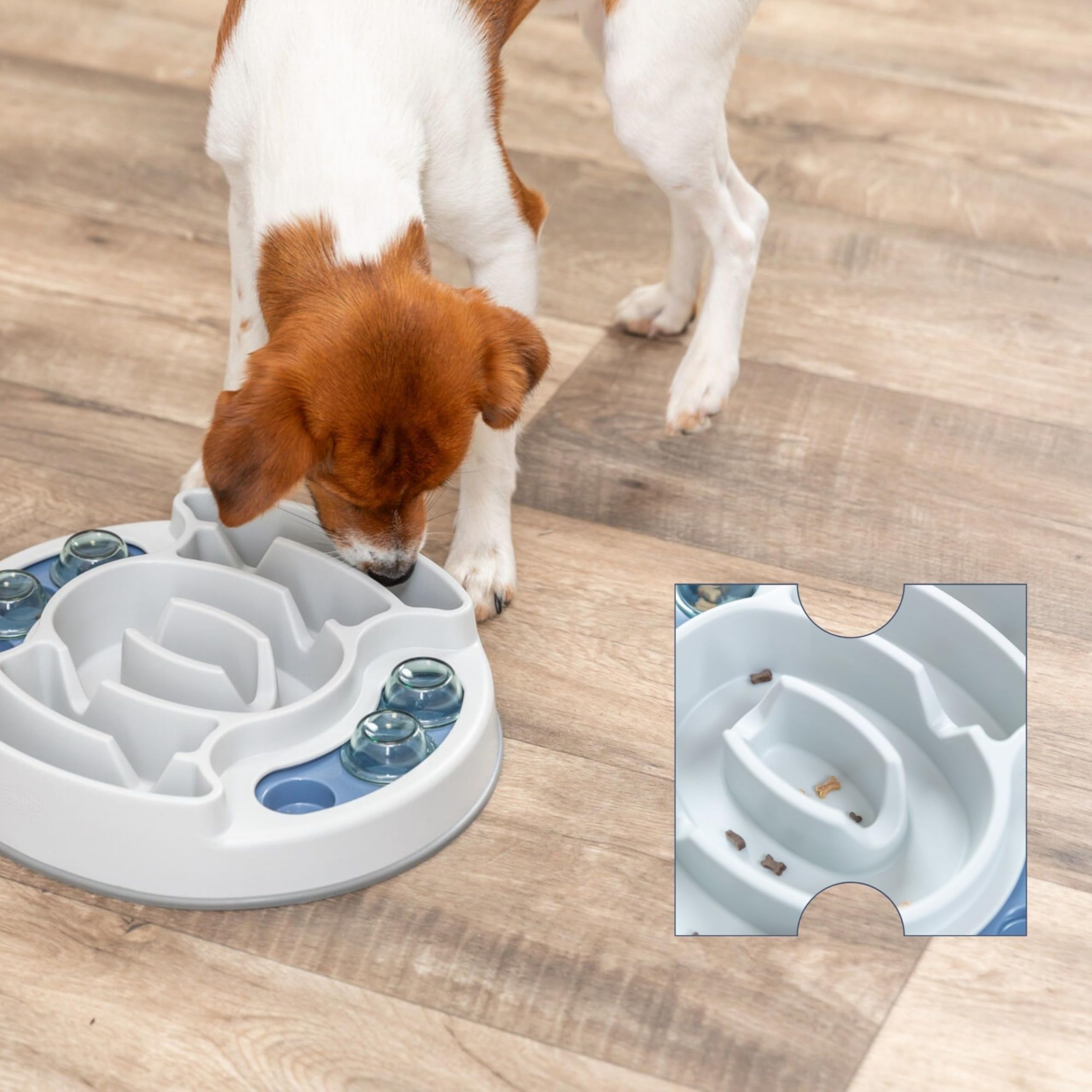 TRIXIE Zabawka dla psa inteligencja Dog Activity gra strategiczna "Slide & Feed" – wymagająca zabawka inteligencyjna dla psów do zatrudnienia, ø 30 x 27 cm – 32036