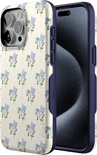 Vista 1037 de Casely Funda para iPhone 15 Pro Jardín Secreto Flores mixtas Funda atrevida Compatible con MagSafe y botón de acción Jardín Secreto Floral