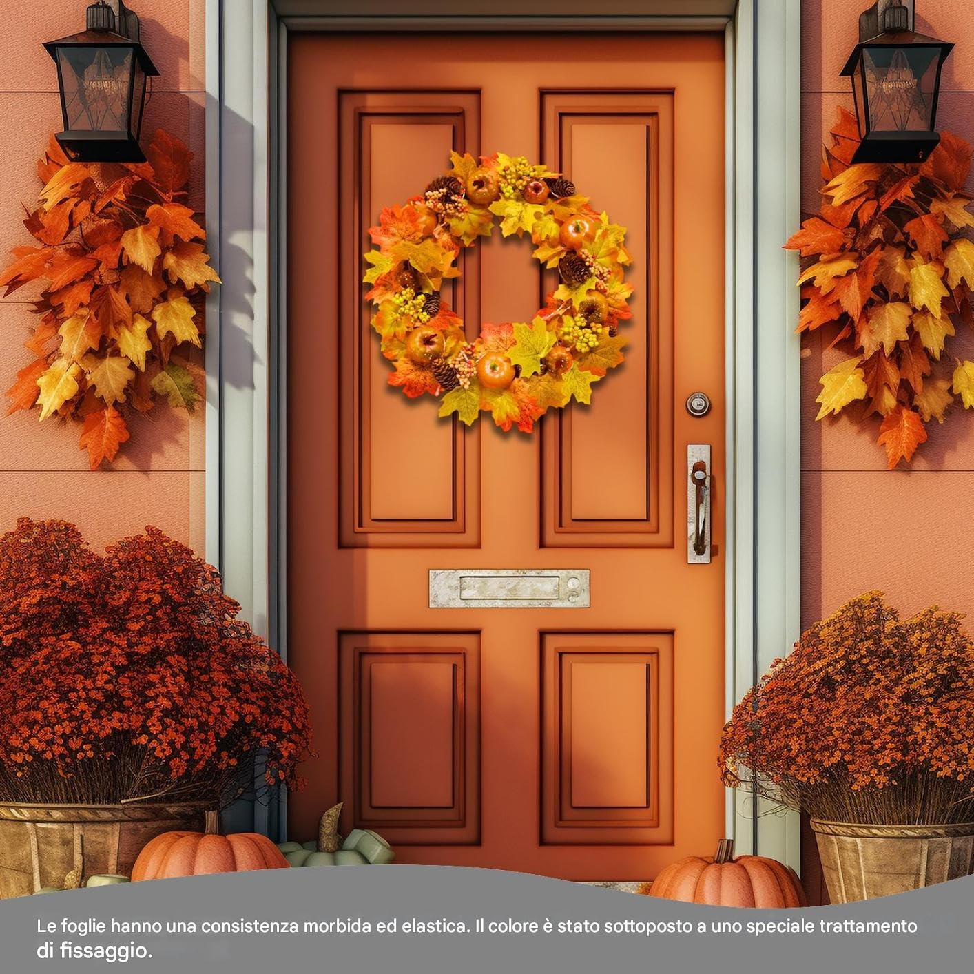 Ghirlande Autunnali Per Porta D'Ingresso Ghirlanda Festività Autunno Con E