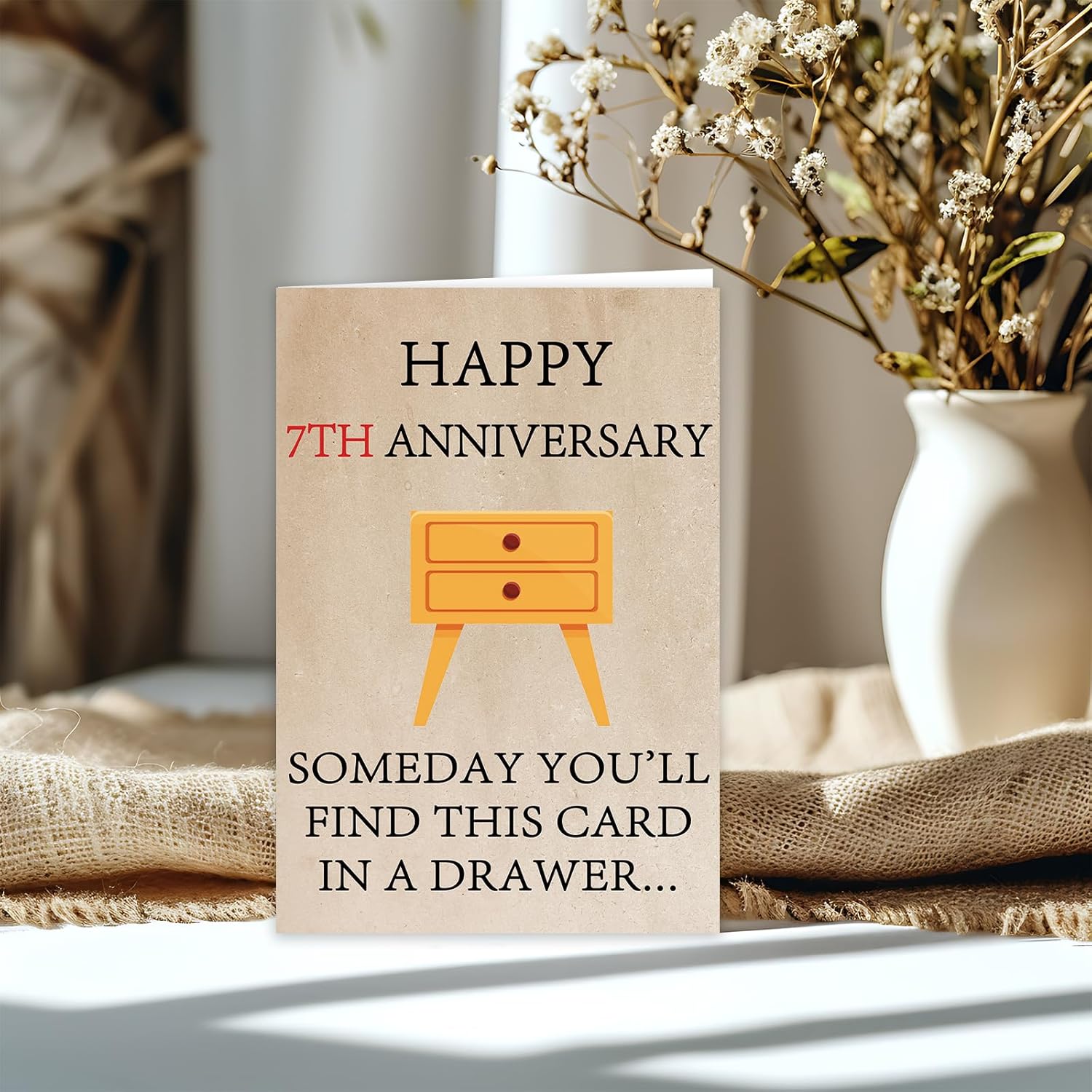 Happy 7 Year Anniversary Card Gifts for Him Her, Funny 7th Wedding Anniversary Card for Couple Husband Wife, Best Copper Aday Gifts for Men Women - Image 7