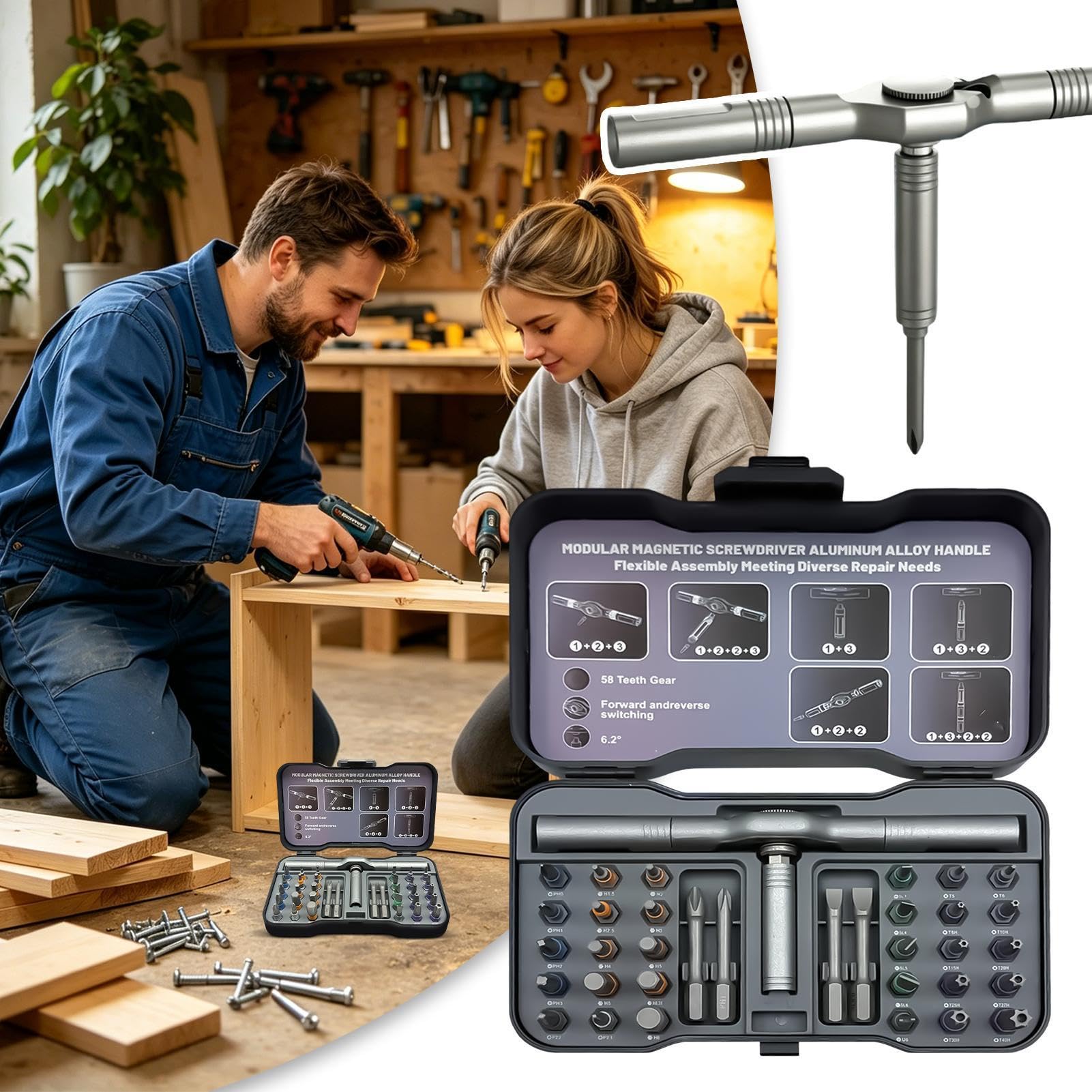 Ratschen-Schraubendreher-Set Magnetisches Präzisions-Werkzeug