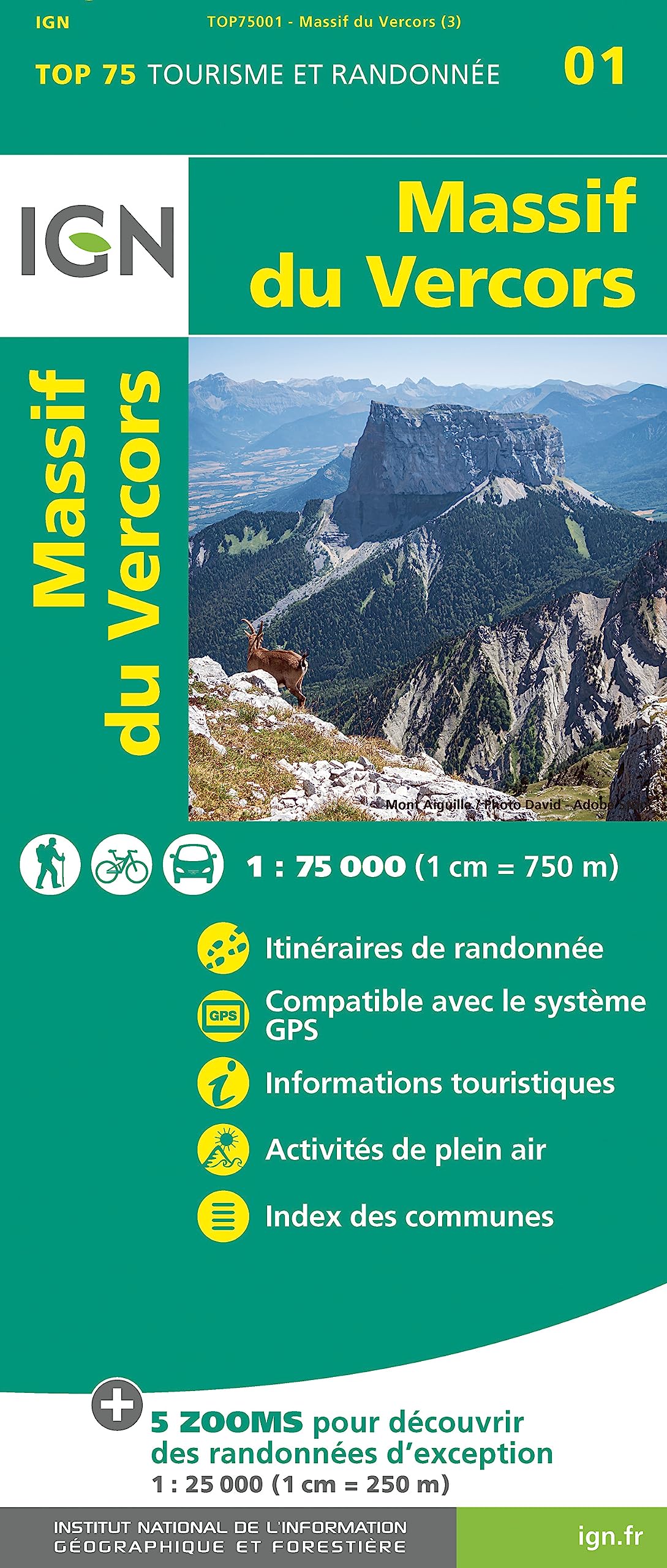 Massif du Vercors (75001): 1:75000 (TOP 75)