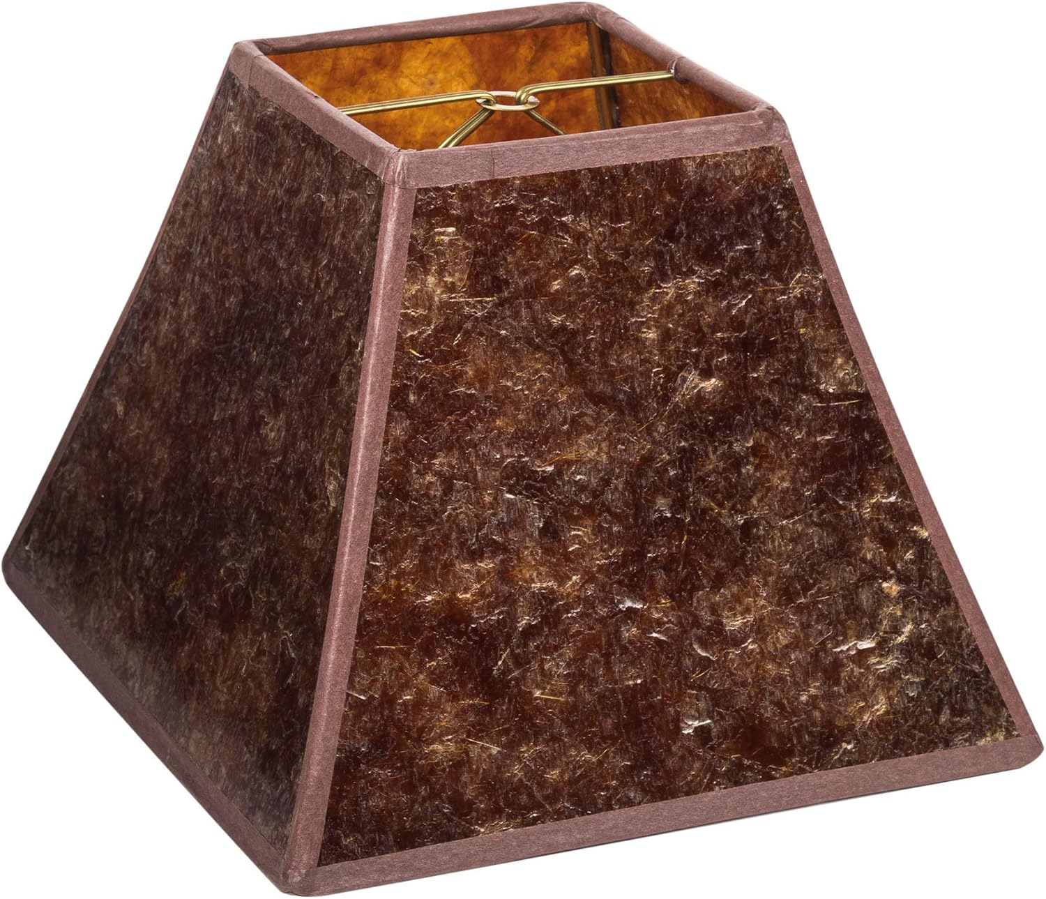 Upgradelights Mica 8 Inch Craftsman Style Square Washer Lampshade in Amber