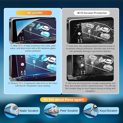 Vista 17 de LFOTPP Atlas - Protector de pantalla para Volkswagen Atlas (2018-2023), Arteno(2019-2022), Golf MK7 (2018-2021), Tiguan (2018-2023), Passat Atlas