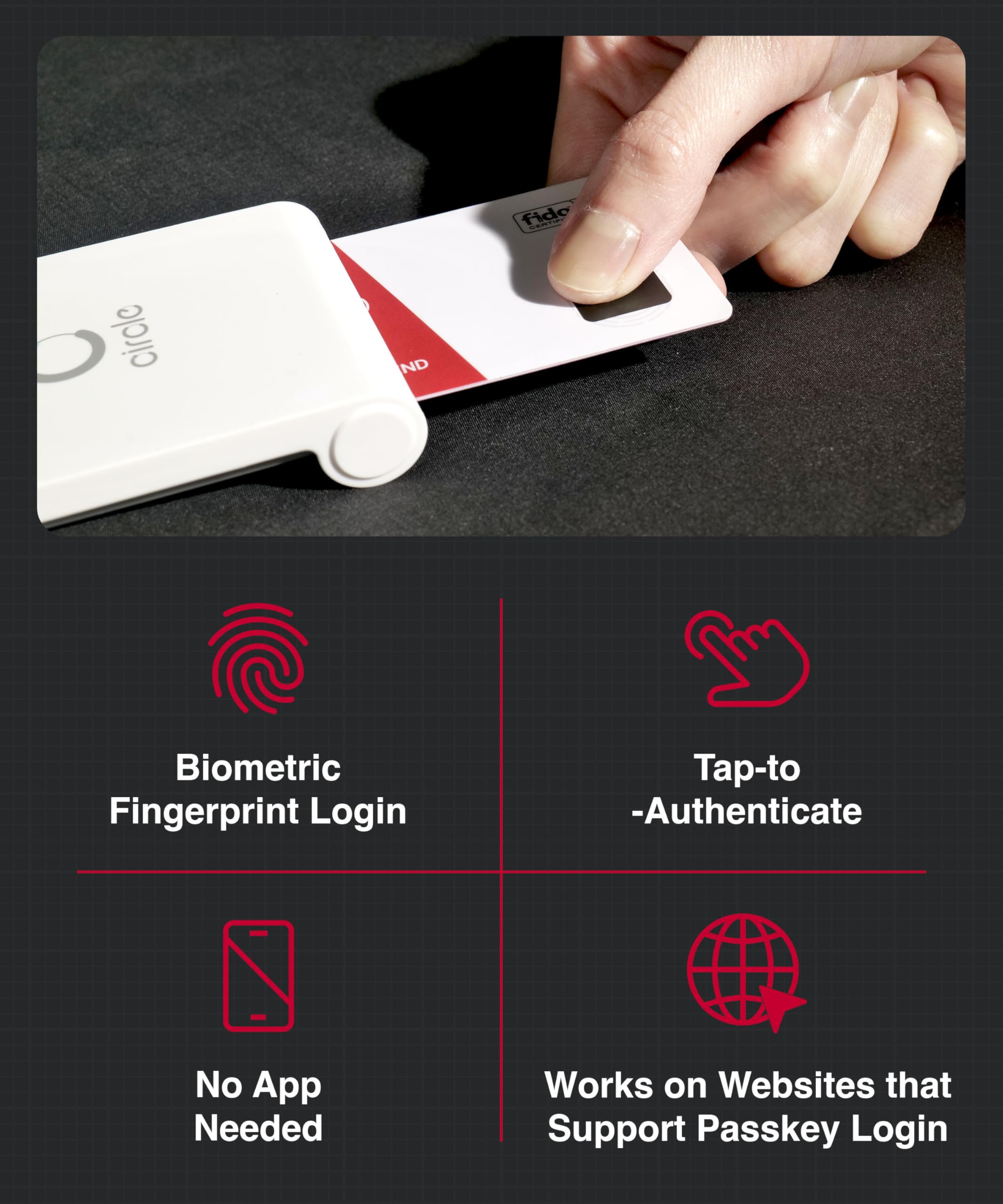 ATKey.Card NFC Sicherheitskarte (Biometrie, Fingerabdruckleser, FIDO2, PIV, Digitale Visitenkarte, Zugangskontroll, NFC, Windows, macOS, Smartphones, Secure Element CC EAL6+)