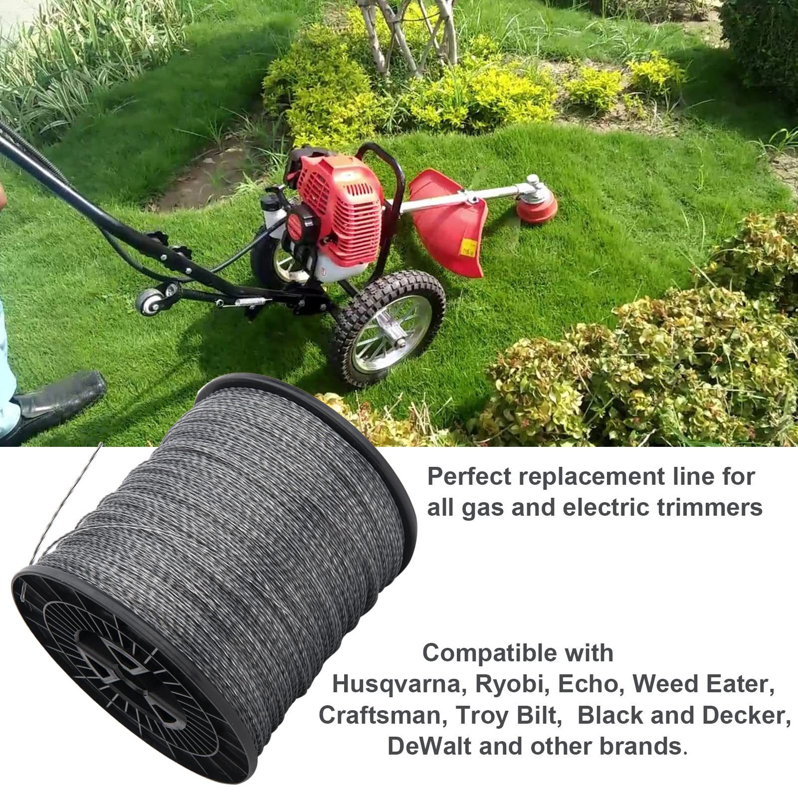 Aazon.co : VIABRICO 095 Trier Line Square Weed Wacker String .095