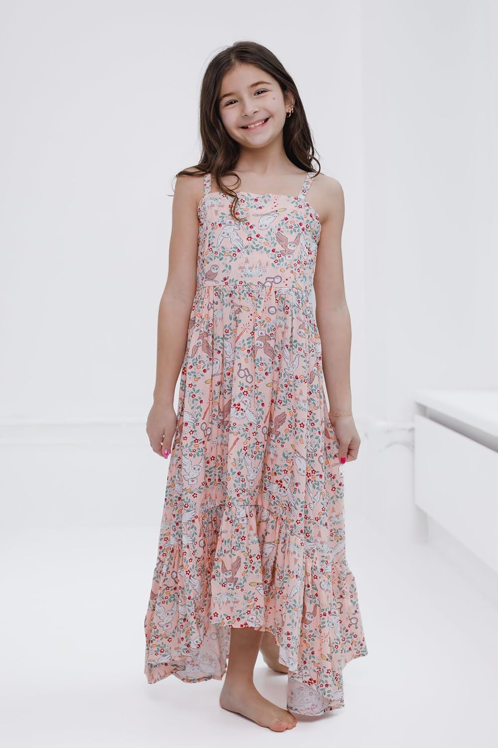 Harry Potter Girls Square Neck Smocked Cami Maxi Dress Little Kid to Big Kid Sizes (4-14-16)
