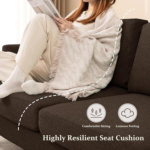 Miniatura 5 de Busaurus Sofá biplaza de 56 pulgadas, sofás pequeños para espacios pequeños, sofás de sofá biplaza de mediados de siglo para sala de estar, sofá