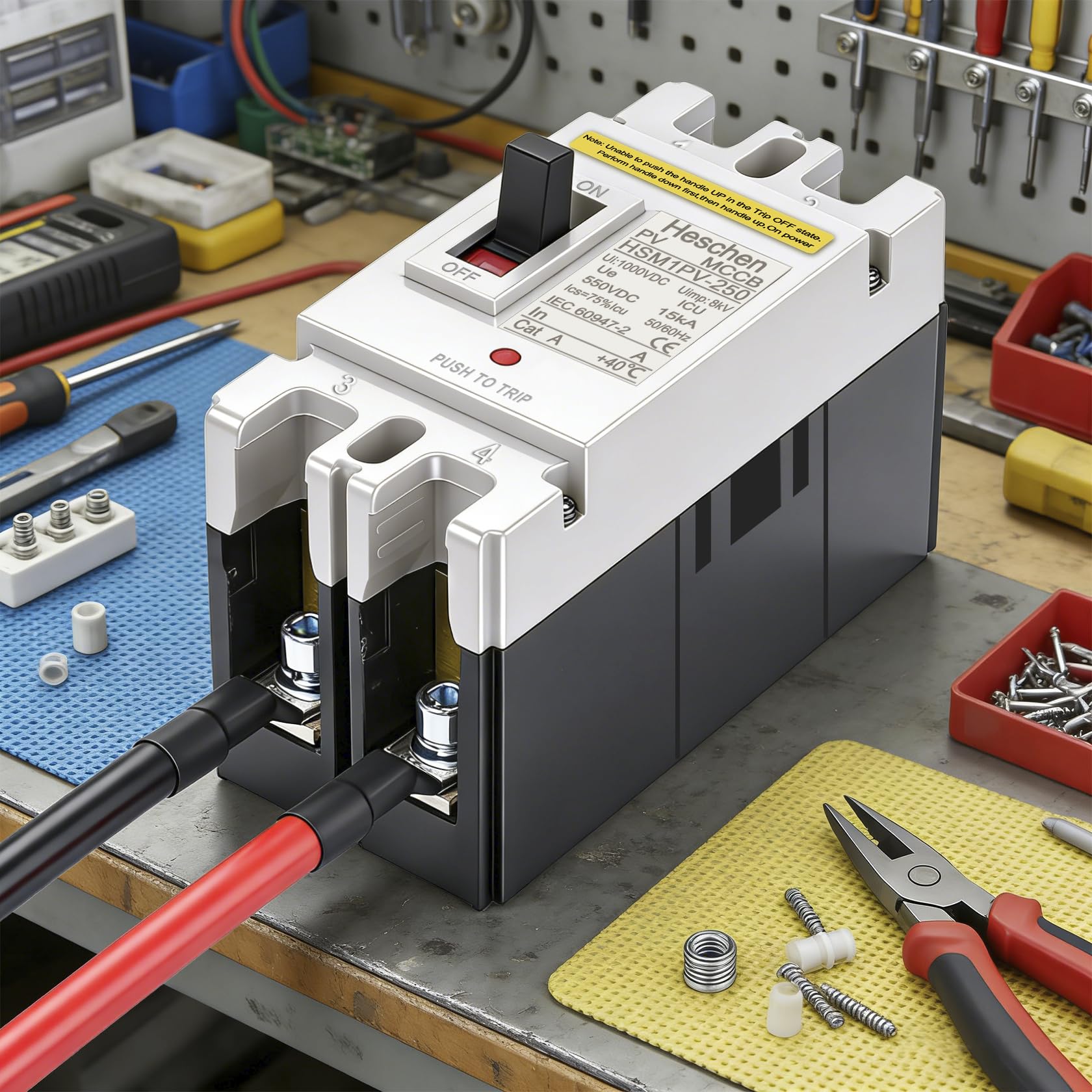 Heschen DC-Leistungsschalter MCCB 2-polig DC550V 150A HSM1PV-250 für PV-Solaranlage