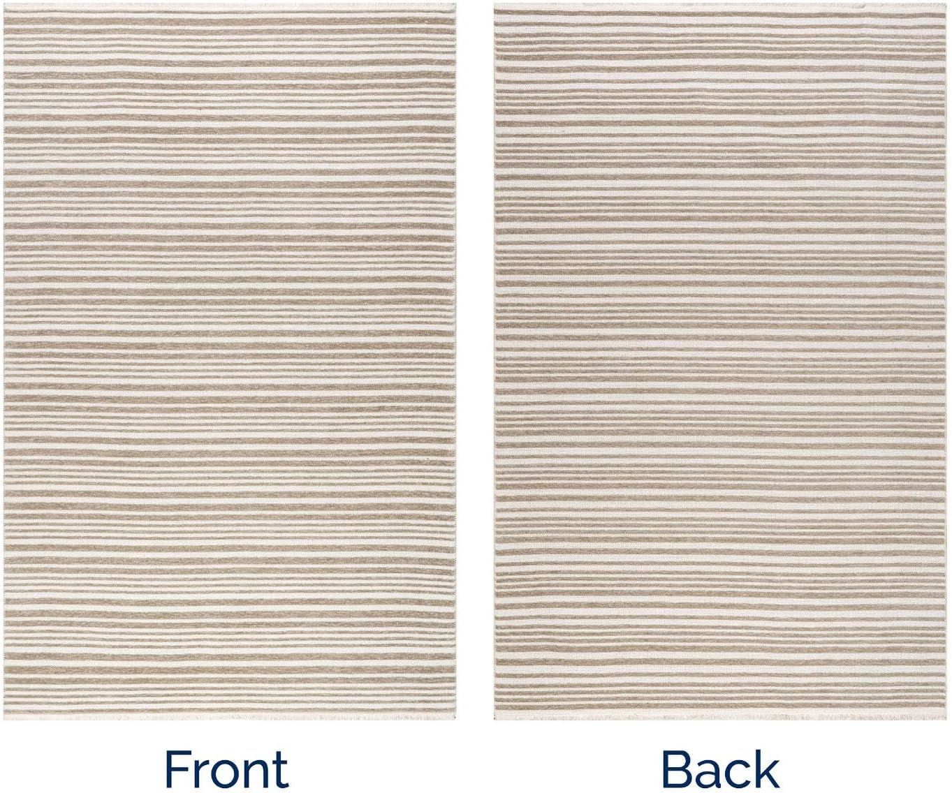 nuLOOM 5' x 8' Versa Collection Reversible Area Rug, Machine Washable, Stain-Resistant, Easy Storage, Oeko-TEX Certified, Millicent Taupe