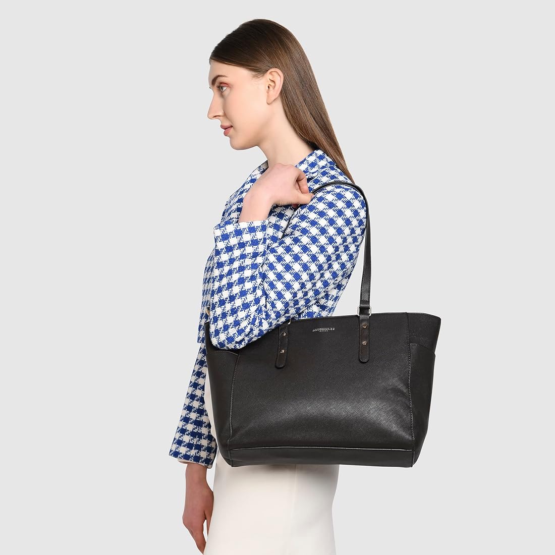 Buy Accessorize London Women's Venus Black Leather Tote Bag for