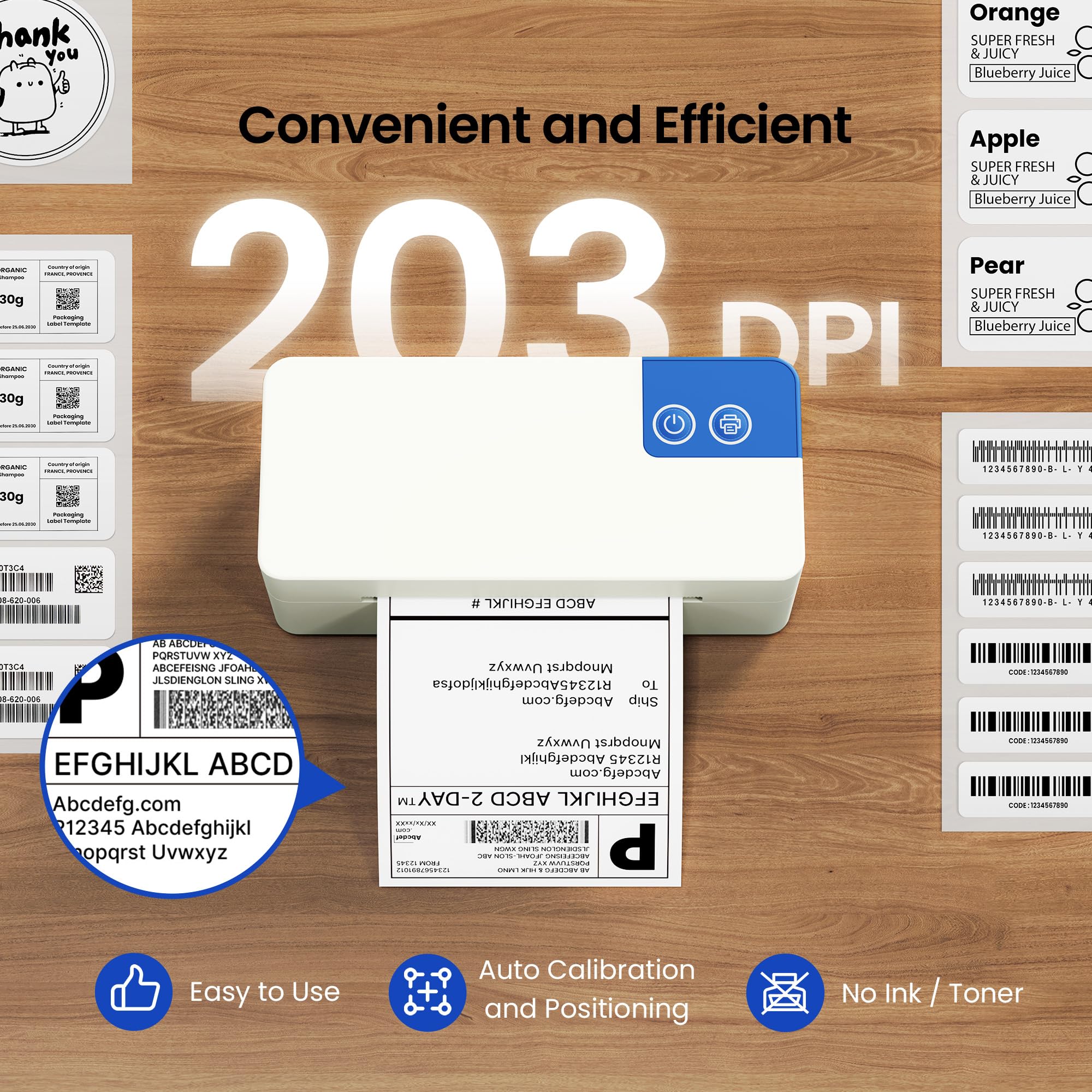 Stampante termica Bluetooth per etichette di spedizione, stampante termica portatile per etichette, compatibile con iPhone, Android, Windows e Mac, ampiamente utilizzata per USPS UPS Amazon