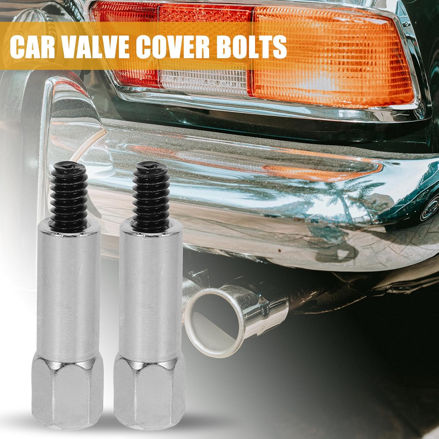 Valve Cover Bolt Kit Direct Replacement 1/4 Inch Thread Chrome Plated Steel 10pcs for Providing Stability Engine Valve Cover for Automotive Components