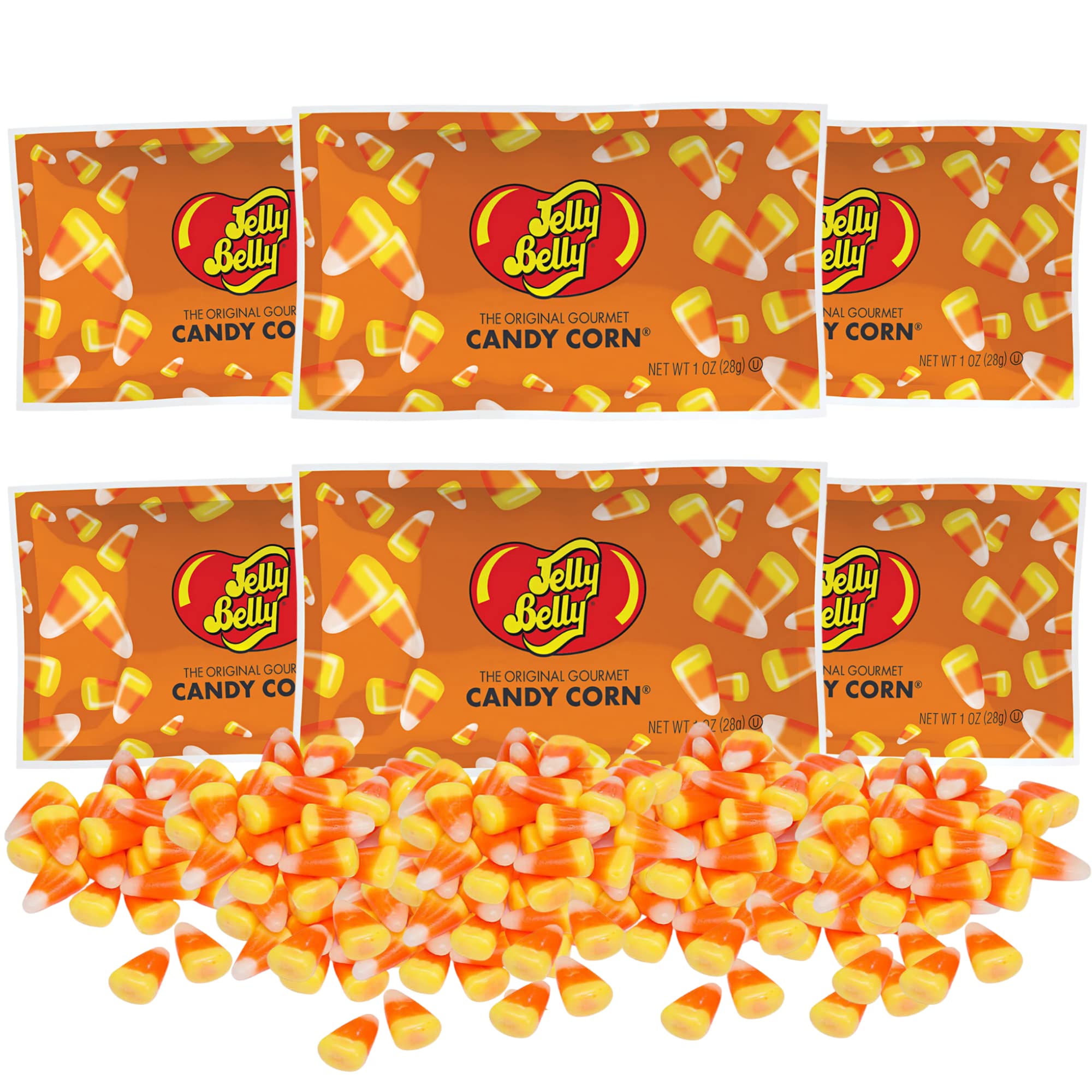 Amazon.com : Candy Corn Party Favor Bags, Individually Wrapped Single  Serving Mellow-creme Candies, Shareable Classic Halloween Treat Packs, Pack  of 6 : Grocery & Gourmet Food