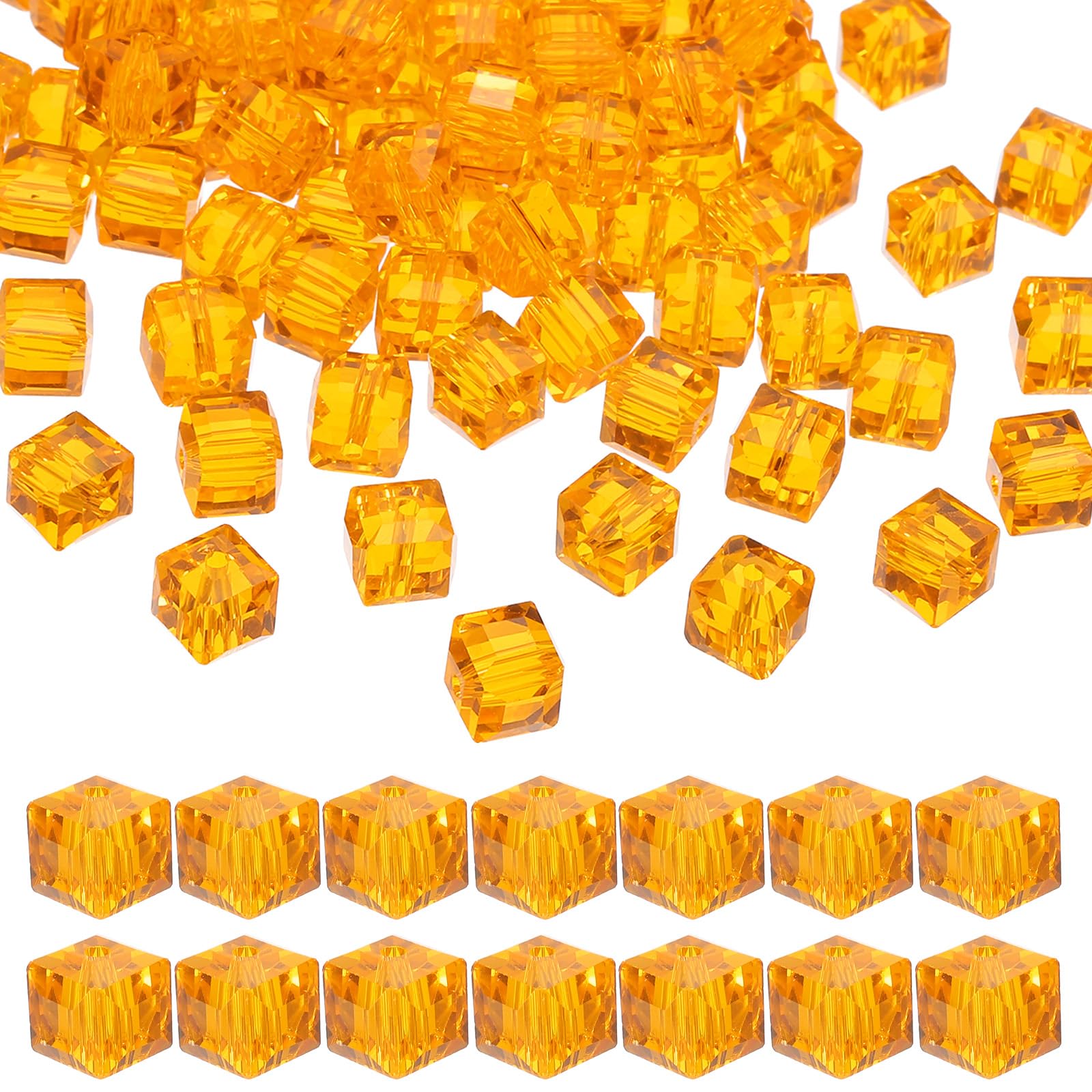 PATIKIL 6mm Crystal Glass Cube Beads