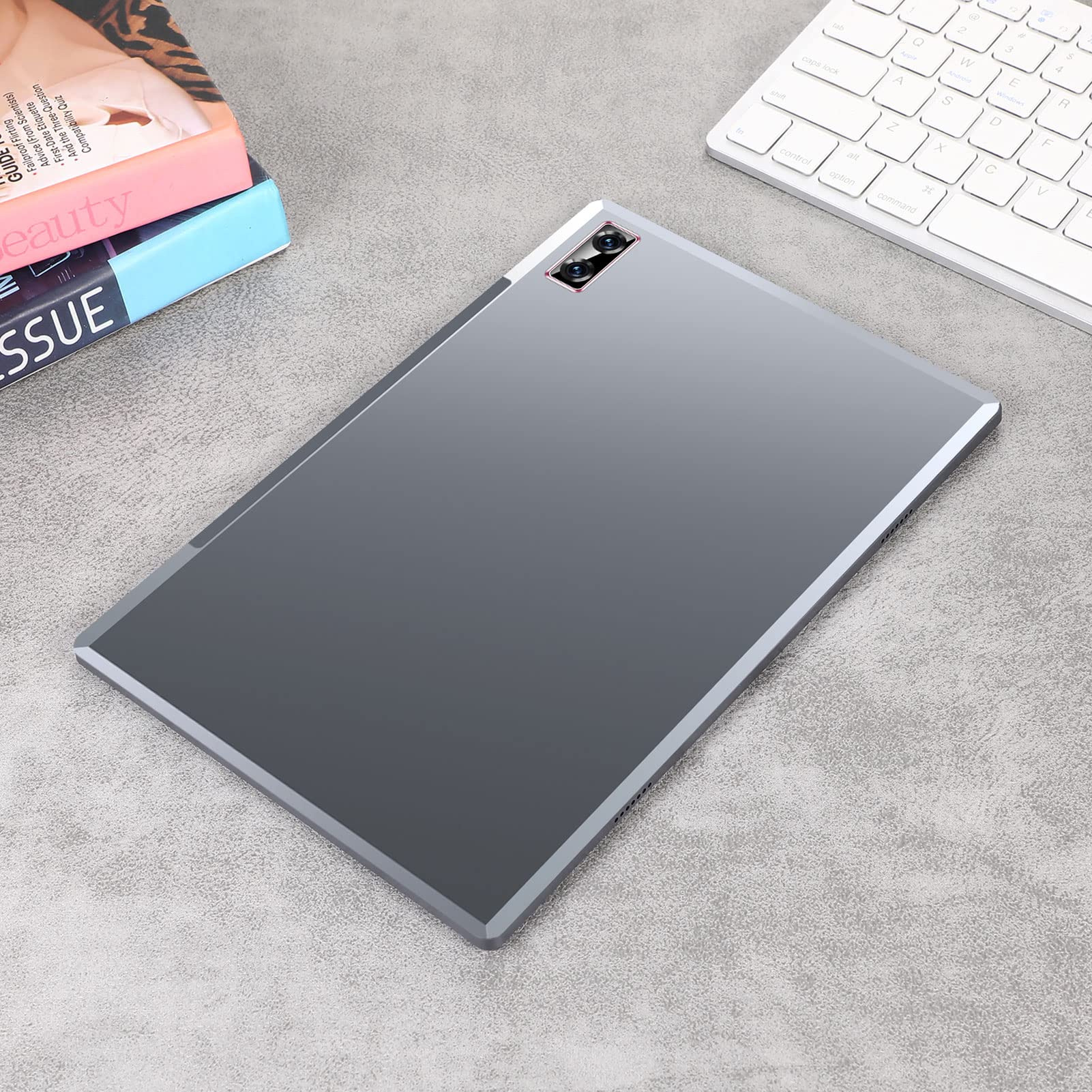 10-calowy tablet dla dzieci, pamięć 128 GB, ekran o rozdzielczości 1280 x 800, obsługa połączeń sieciowych 4G Dual SIM Dual Standby, przenośny tablet Port ładowania USB C dla studentów(Silver Gray)