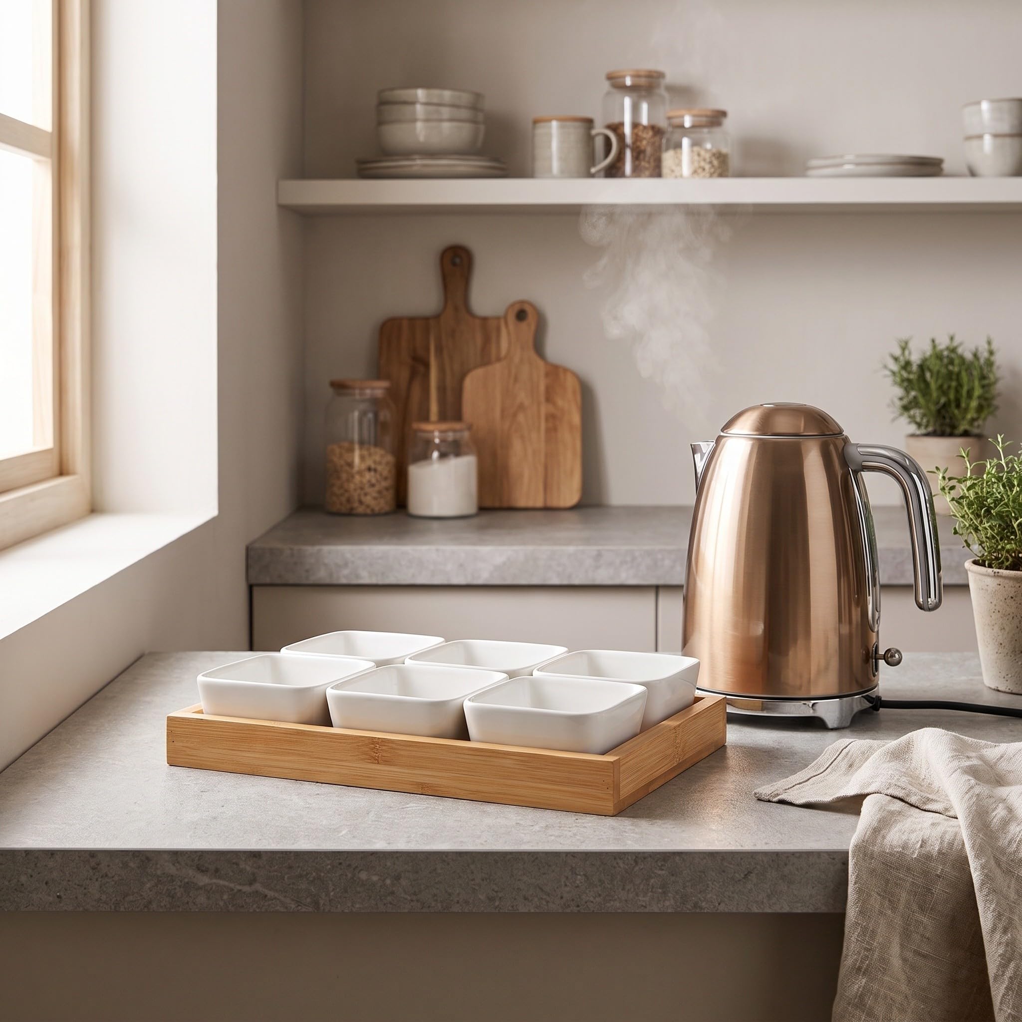 OSALADI 1 zestaw tac do serwowania przypraw z oddzielnymi ceramicznymi miskami - 6-komorowe tace do podawania przypraw, chipsów i orzechów - nowoczesne naczynia kuchenne na przyjęcia herbaciane,