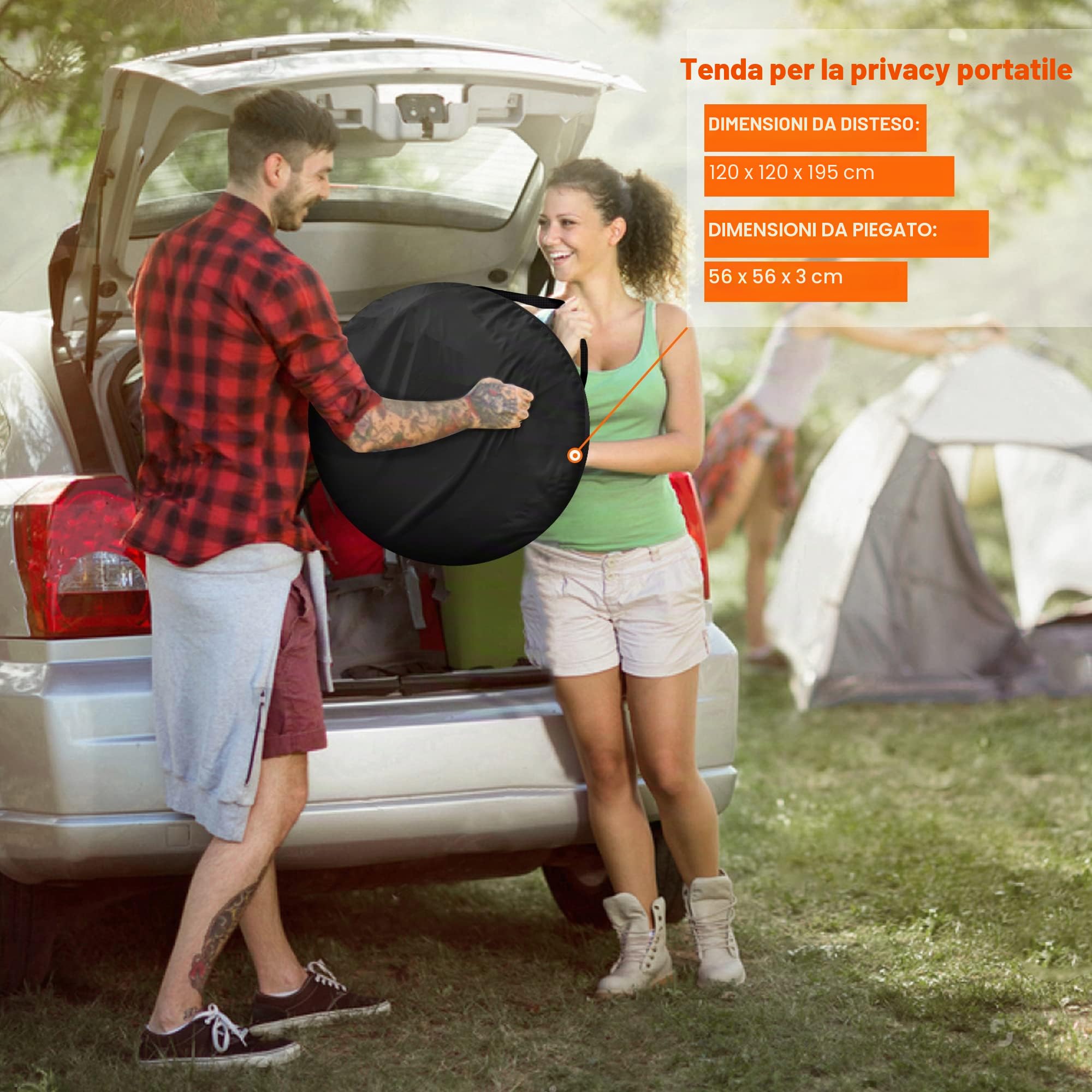 Tenda per WC pop up, portatile, per campeggio, privacy, spogliatoio, spiaggia, pesca, escursionismo, riparo dal sole (protezione UV)