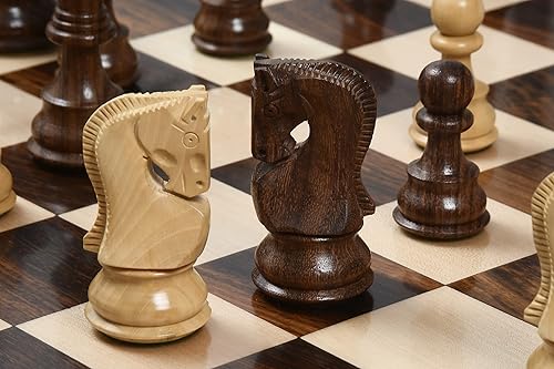 Miniatura 5 de CHESSBAZAAR 3.8" King, 1959 Russian Zagreb Staunton Chess Set, Wooden Chess Pieces only in Sheesham Boxwood  34 Chessmen - 2 extra queens