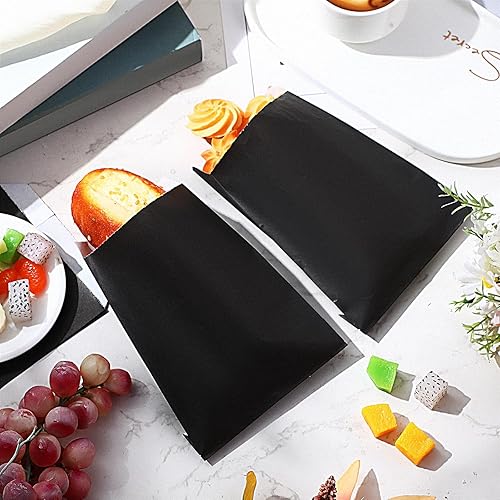 Miniatura 6 de Sweetude 400 bolsas de papel para galletas a granel de 5 x 7 pulgadas, bolsas desechables planas pequeñas para bufé, bolsas de aperitivos a rayas,