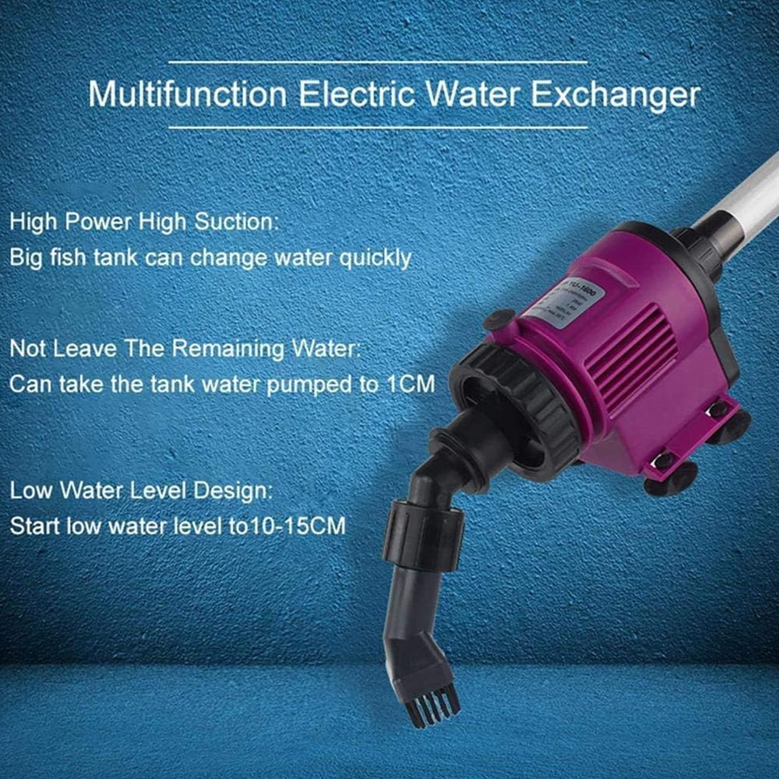 Aspirateur électrique de Nettoyeur de Gravier d'aquarium, Filtre à Eau, kit de Nettoyage d'aquarium pour Changer l'eau, éliminer Les détritus, Laver Les sables